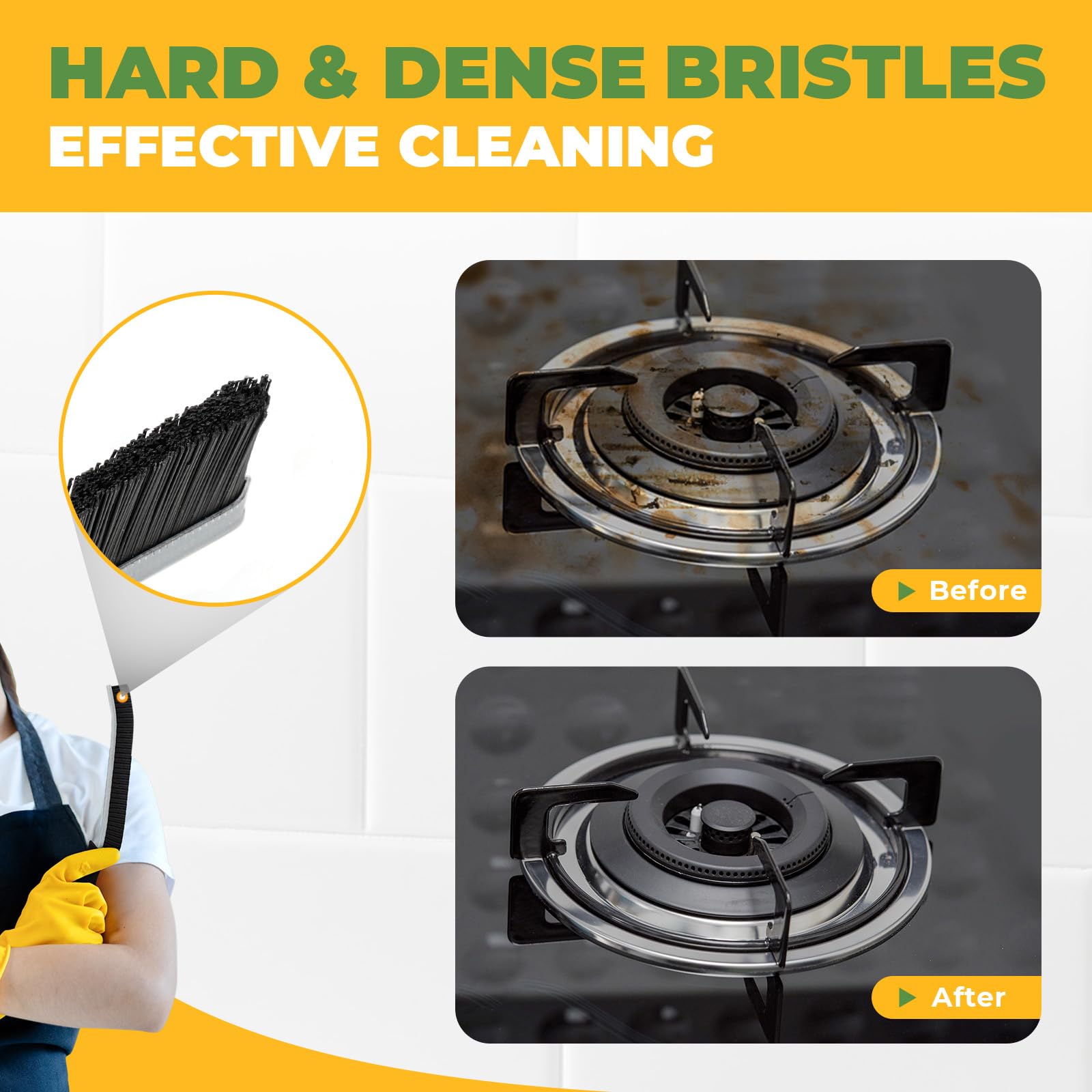 KMOSENIA Cleaning Brush, Hard Bristle Crevice Cleaning Brush, Grout Cleaning Brush, Scrub Brush for Tile Grout Crevice, Gap Cleaning Tools for Bathroom Kitchen Toilet Window Track (5, Black)