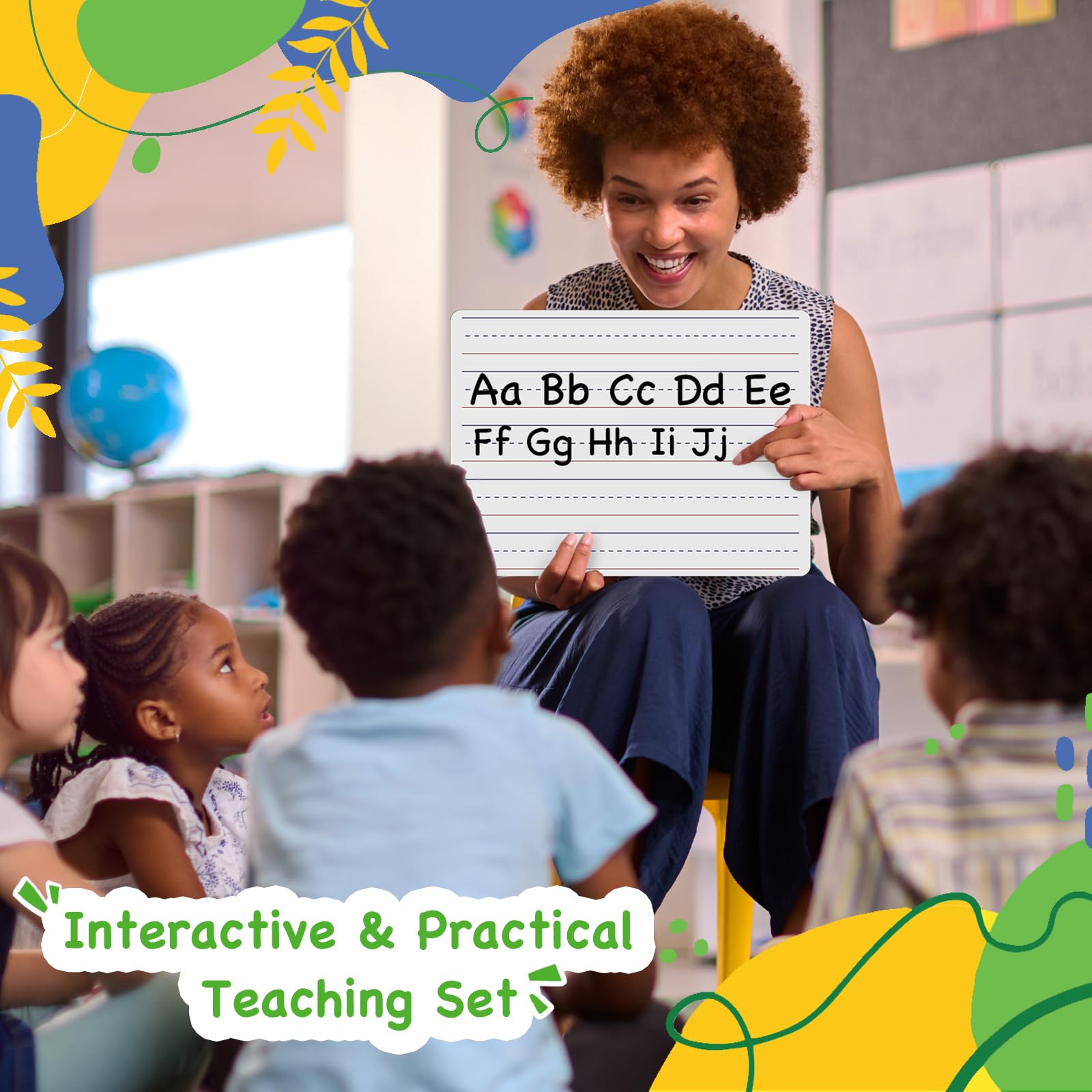 Ohuhu 6-Pack Small White Boards, Double-Sided Dry Erase Boards, Lined & Plain, 9 x 12 Inch Mini Whiteboards Set, Including 6 x Lapboards, 6 x Markers, 6 x Erasers, Ideal for Homeschools & Group Games