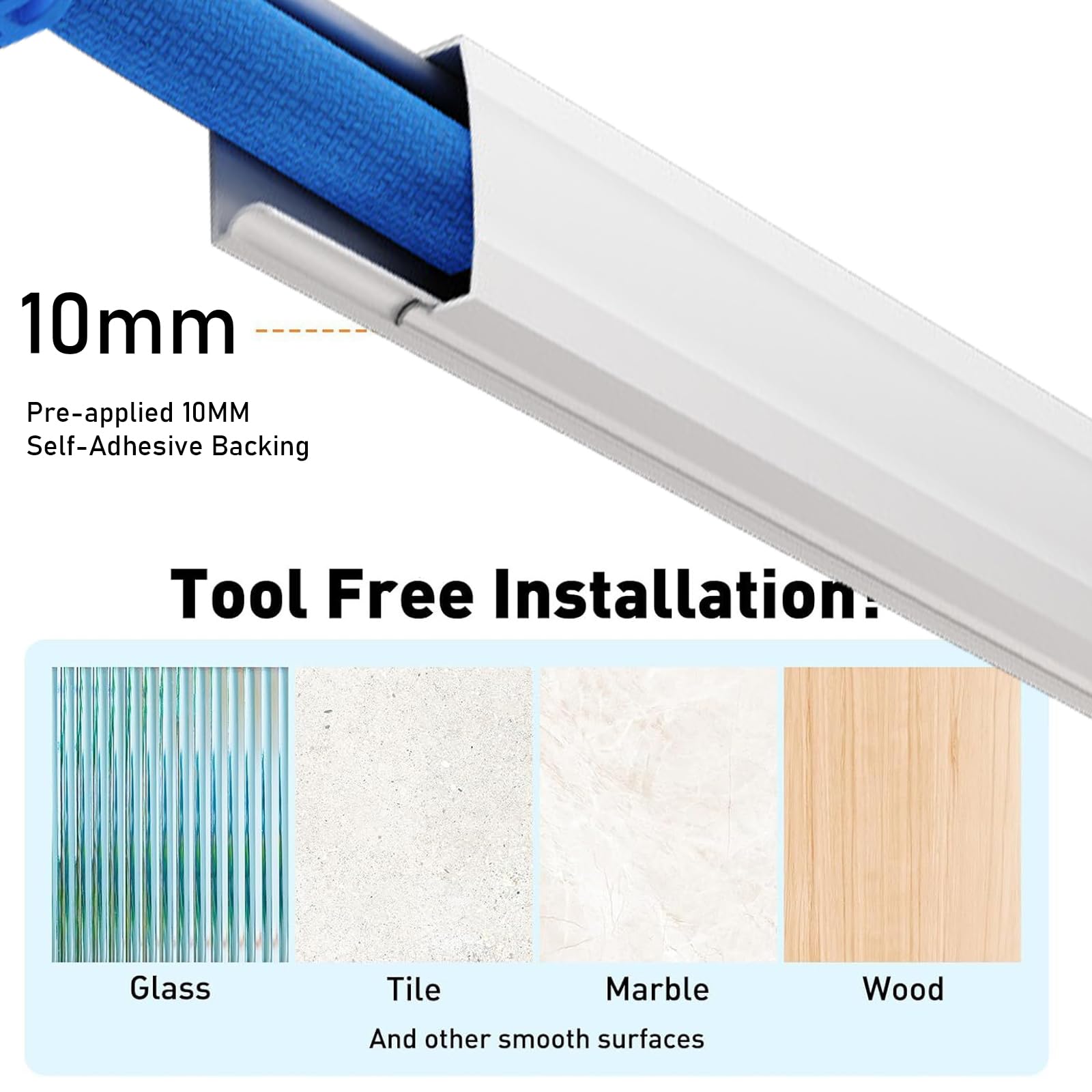 236 in Paintable Cable Concealer, 15 Pack Cord Hider Cord - Cover Wire for Cords, PVC Cable Hider for TV on Wall White Cord Management 15X L15.7in W0.59in H0.35in (White, M-236in)