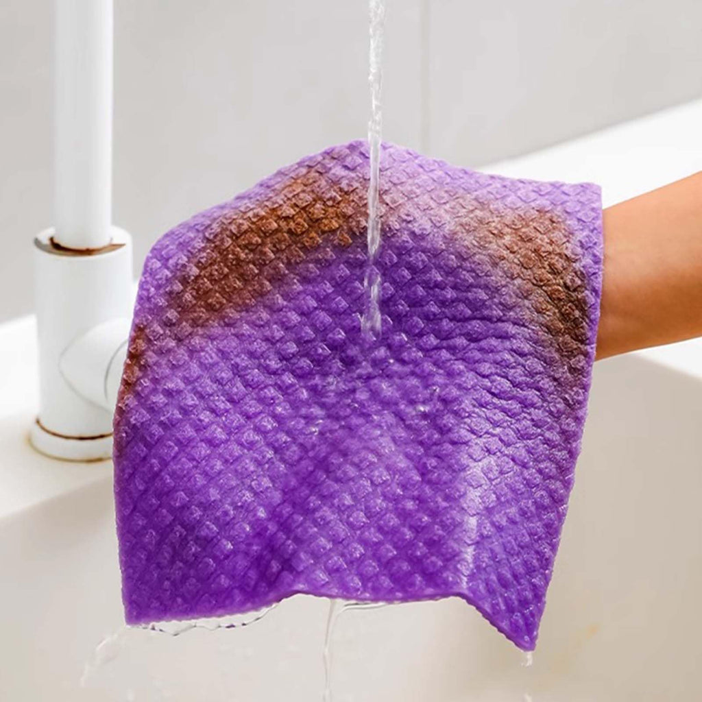 Colorful Wood Fiber Cleaning Cloths, 7x8 Inches, 10-Pack, Eco-Friendly & Reusable, Super Absorbent & Lint-Free, Ideal for Kitchen, Car, Glass, and Household Cleaning