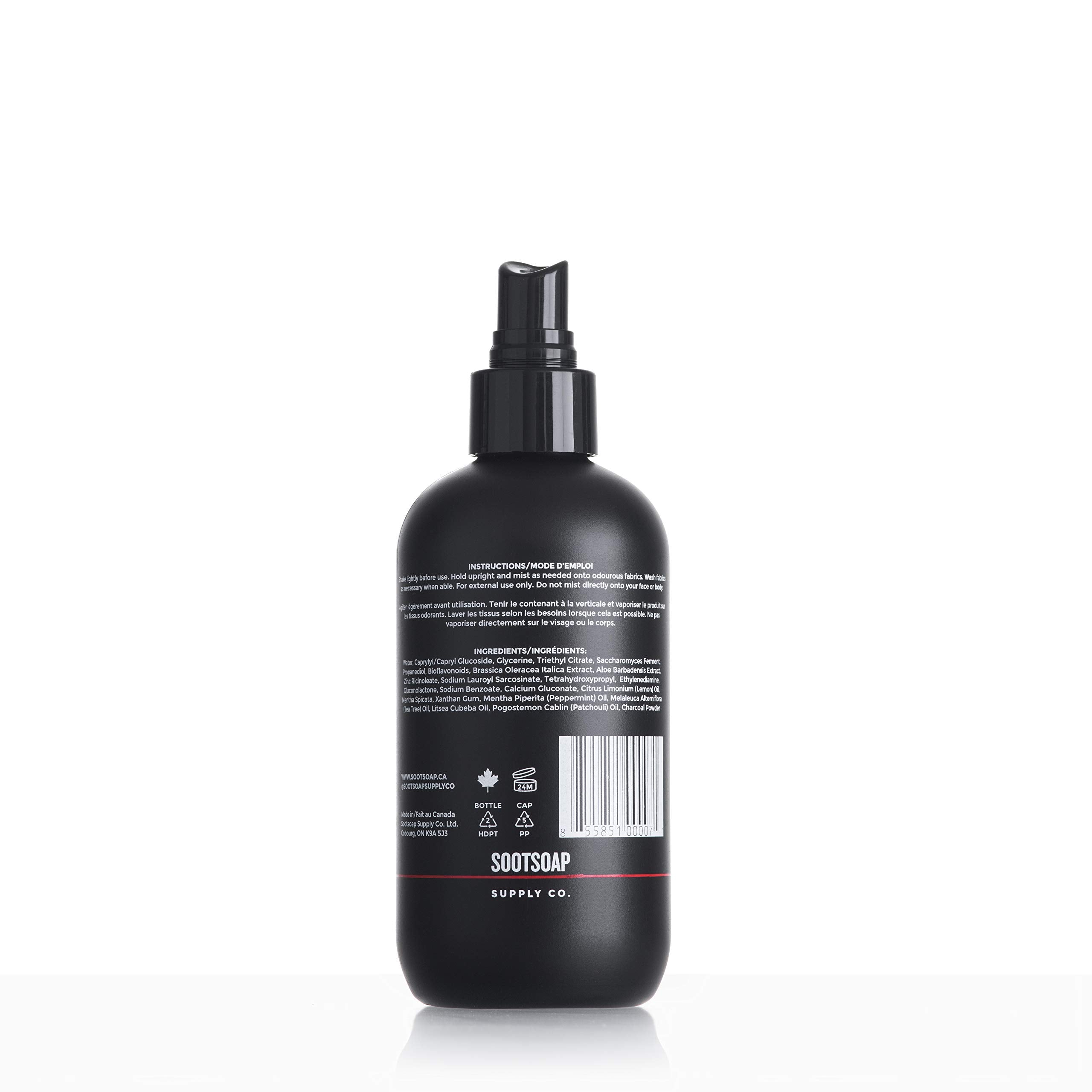 SOOTSOAP Odour Spray - fights bacteria that causes odour - detoxifying - all natural - biodegradable - 250ml - SOOTSOAP
