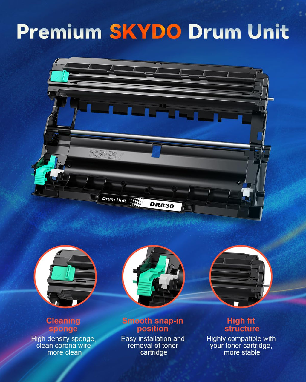 DR830 Drum Unit Replacement for Brother DR830 DR-830 TN830XL Drum Work with Brother DCP-L2640DW MFC-L2820DW HL-L2460DW HL-L2400D HL-L2405W HL-L2465DW HL-L2480DW MFC-L2820DWXL Printer (1 Pack)