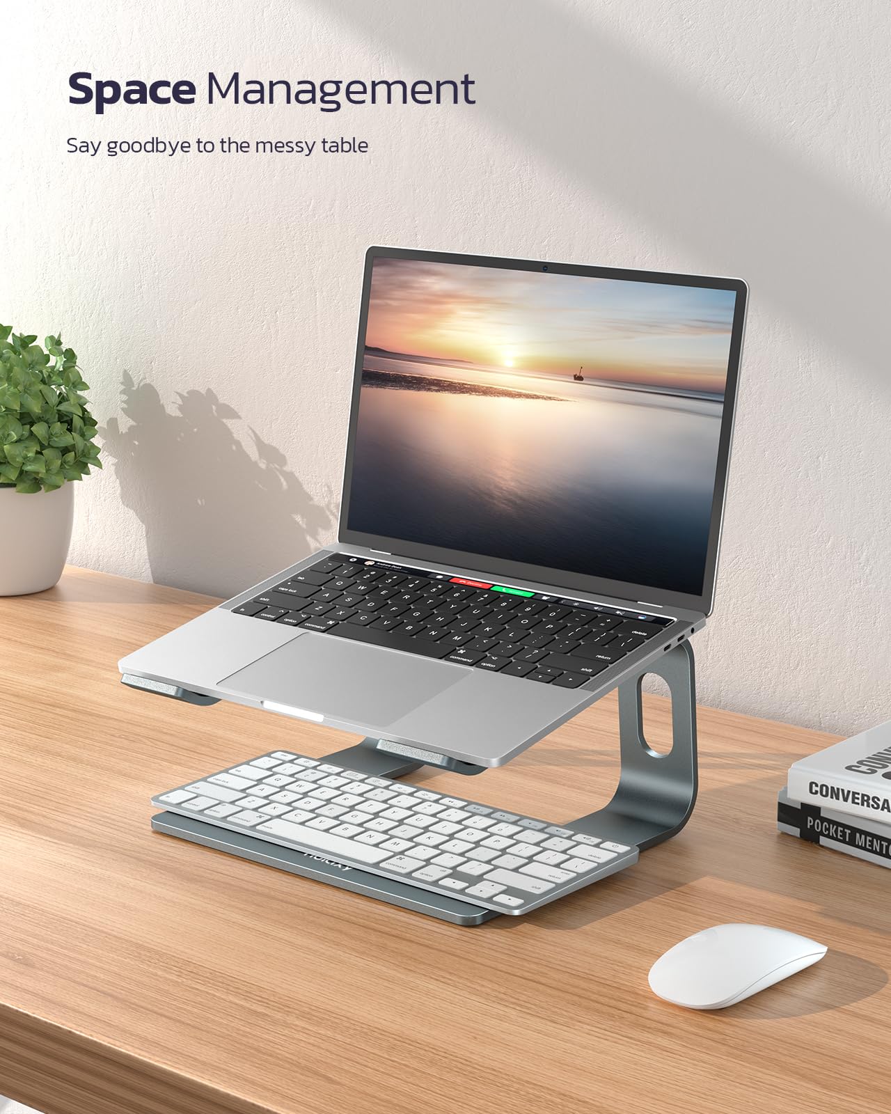 Nulaxy Laptop Stand, Ergonomic Aluminum Cooling Computer Stand, Detachable Laptop Riser, Support Protable Notebook Holder Stand Compatible with MacBook Air Pro, Dell XPS, Lenovo More 10-15.6" Laptops