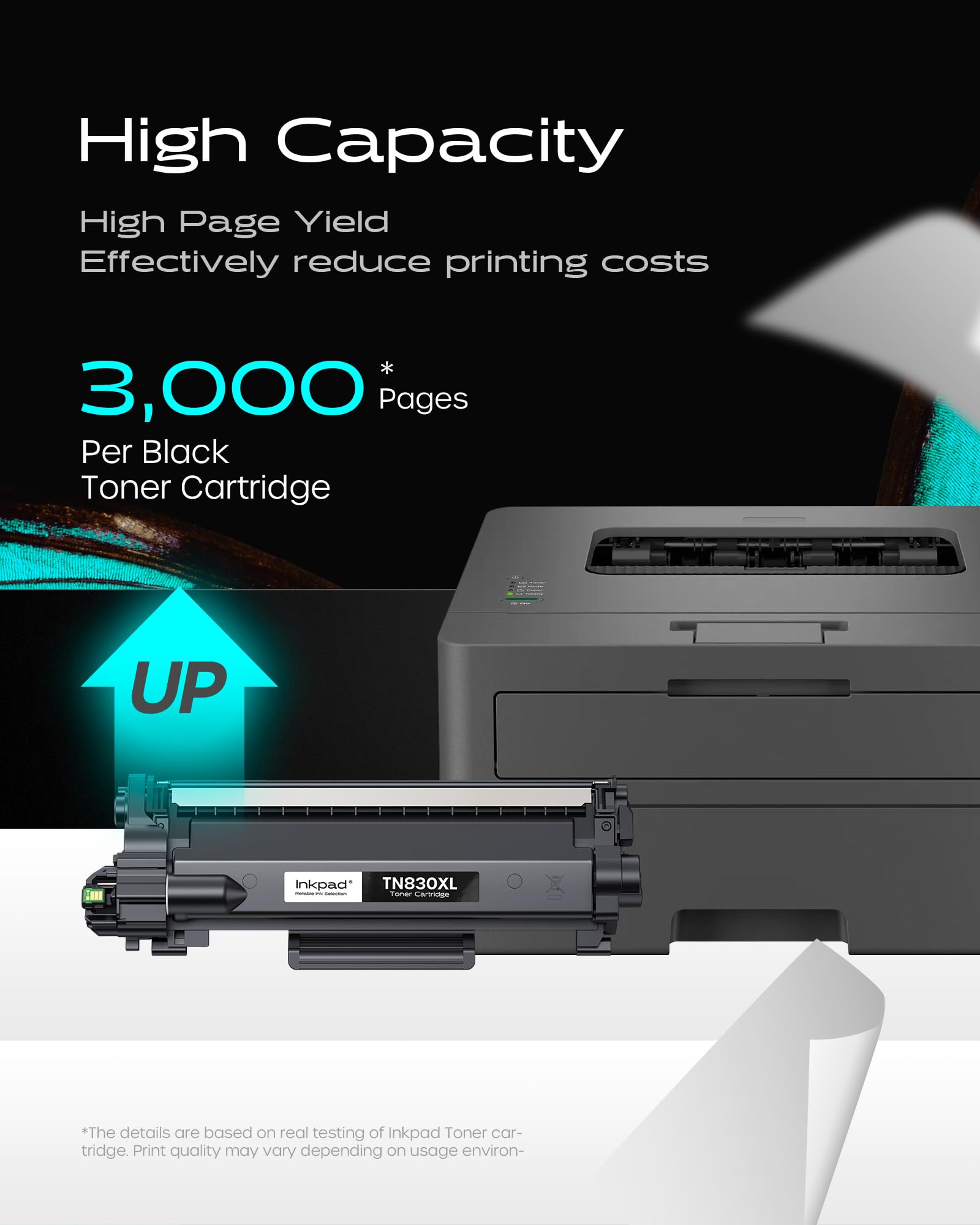 Compatible TN830XL Toner Cartridge Replacement for Brother 830 TN830 TN830-XL 830XL Toner Cartridge with Brother HL-L2460DW DCP-L2640DW HL-L2400D HL-L2405W MFC-L2820DW Printers (2 Pack, Black)
