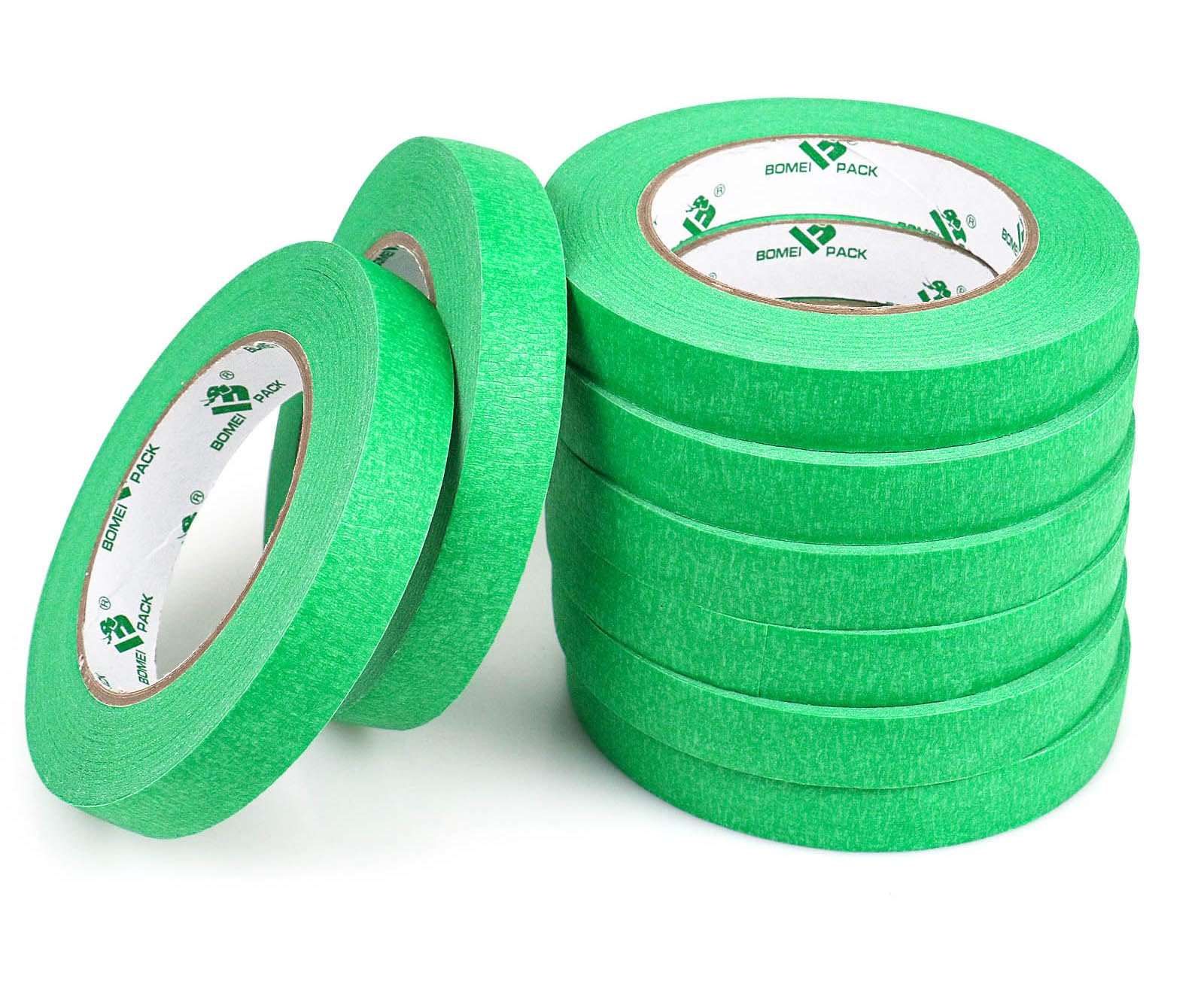 BOMEI PACK Green Tape 18mm x 55yds, 8rolls Green Painters Masking Tape for General Painting