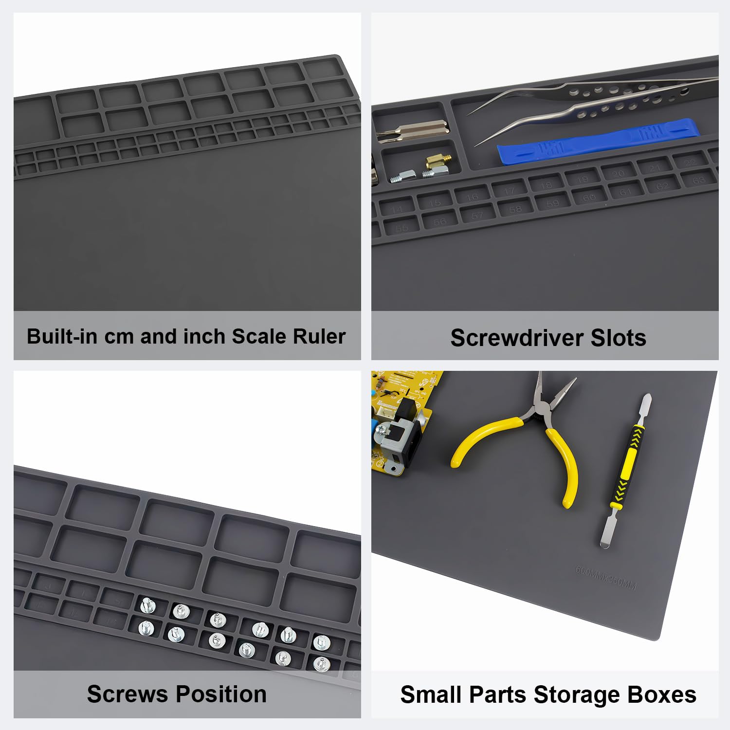 Premium Large Soldering Mat, 23.7 x 13.8 inch Heat Resistant 932°F Repair Work Mat Large Silicone Soldering Mat for Soldering, Electronics, Computer, Cellphone Repair Etc