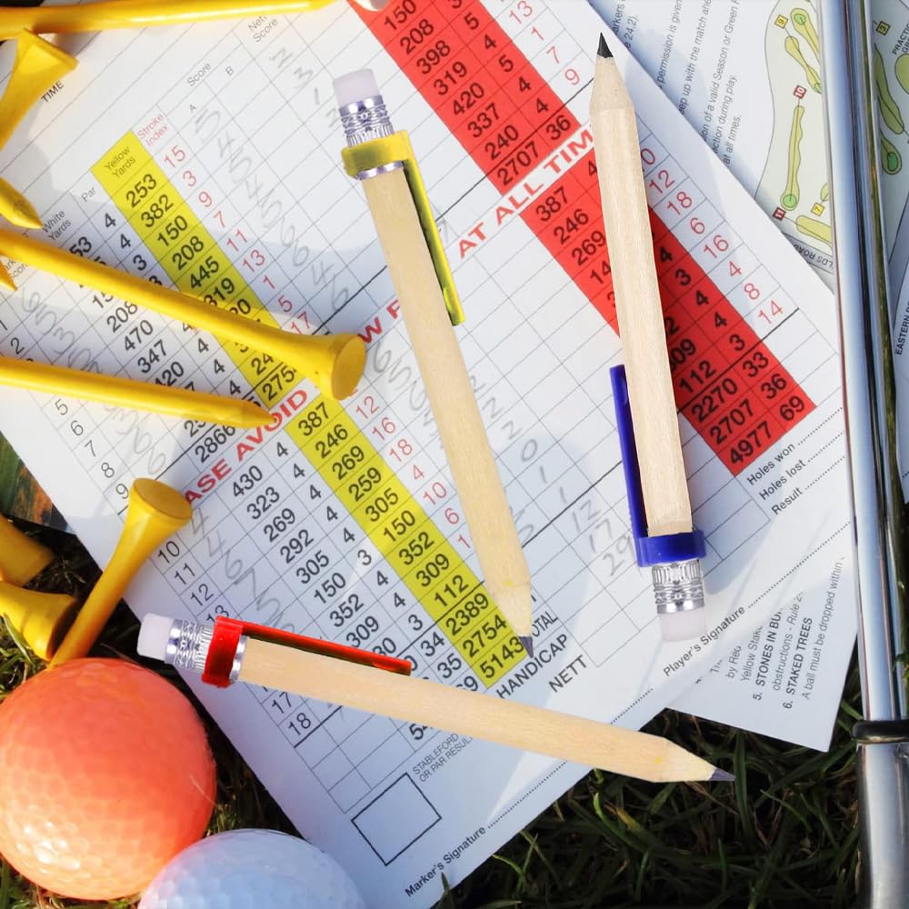 150Pcs Golf Pencils with Eraser 4 Inch 10 Cm Mini Sharpened Wood Pencil Small Bulk Short Round Pencils for School Home (150)