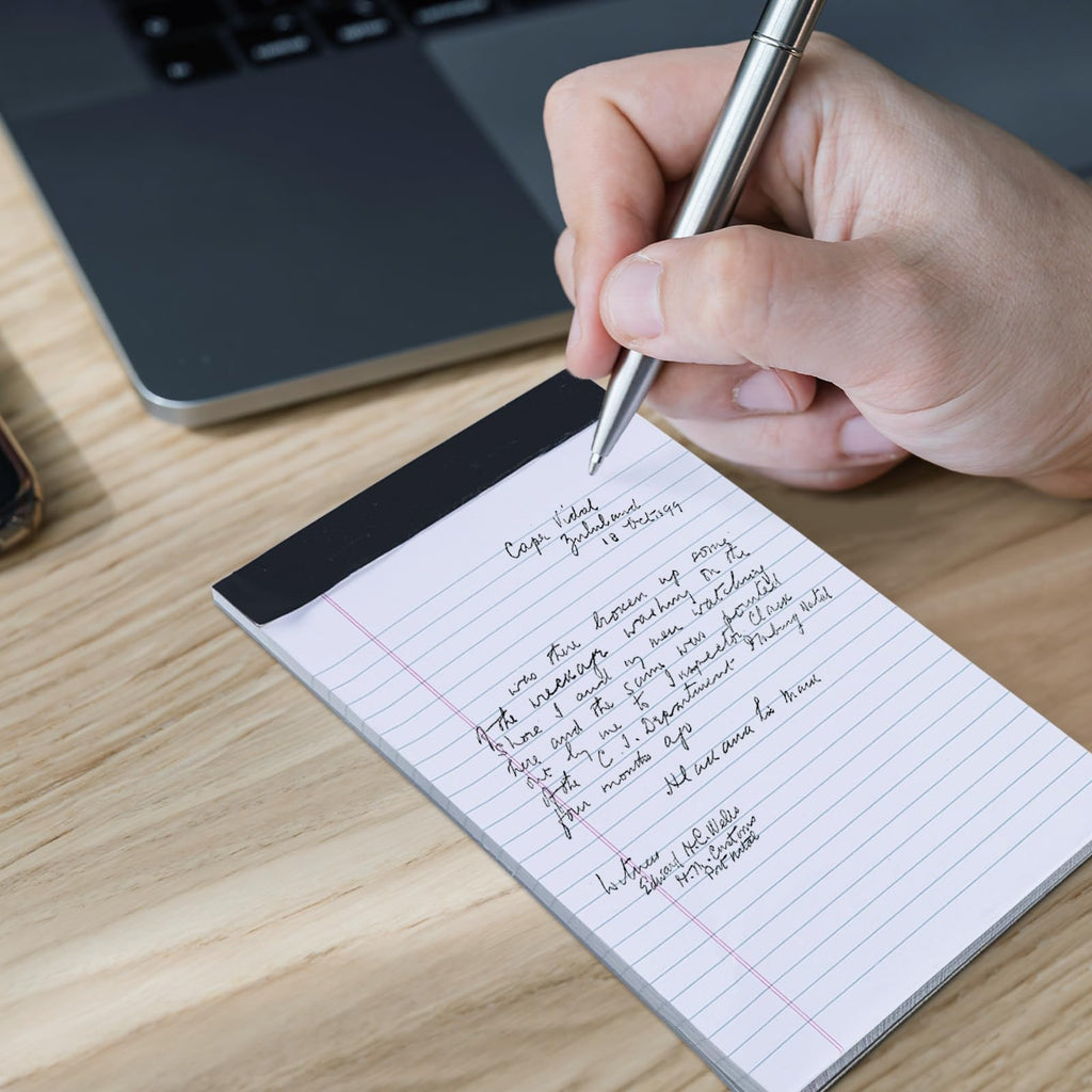 Note Pads 5x8 Narrow Ruled 12 Pack Samll Notepad, Goefun 30 Sheets Legal Pads 5x8 for Work, Perforated White Notepads Lined Paper for Office, School, College