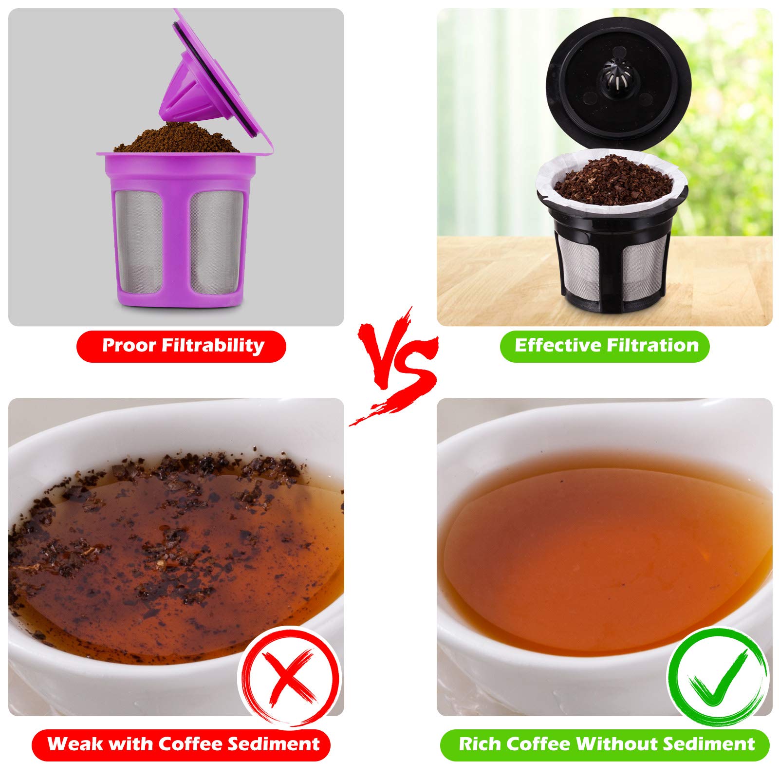 Disposable Paper Coffee Filters, Keurig K Cup Paper Filters for Keurig Single Brewer Reusable Cups, K-Cup Coffee Pods, Fits All Brands Reusable K Cups (500)