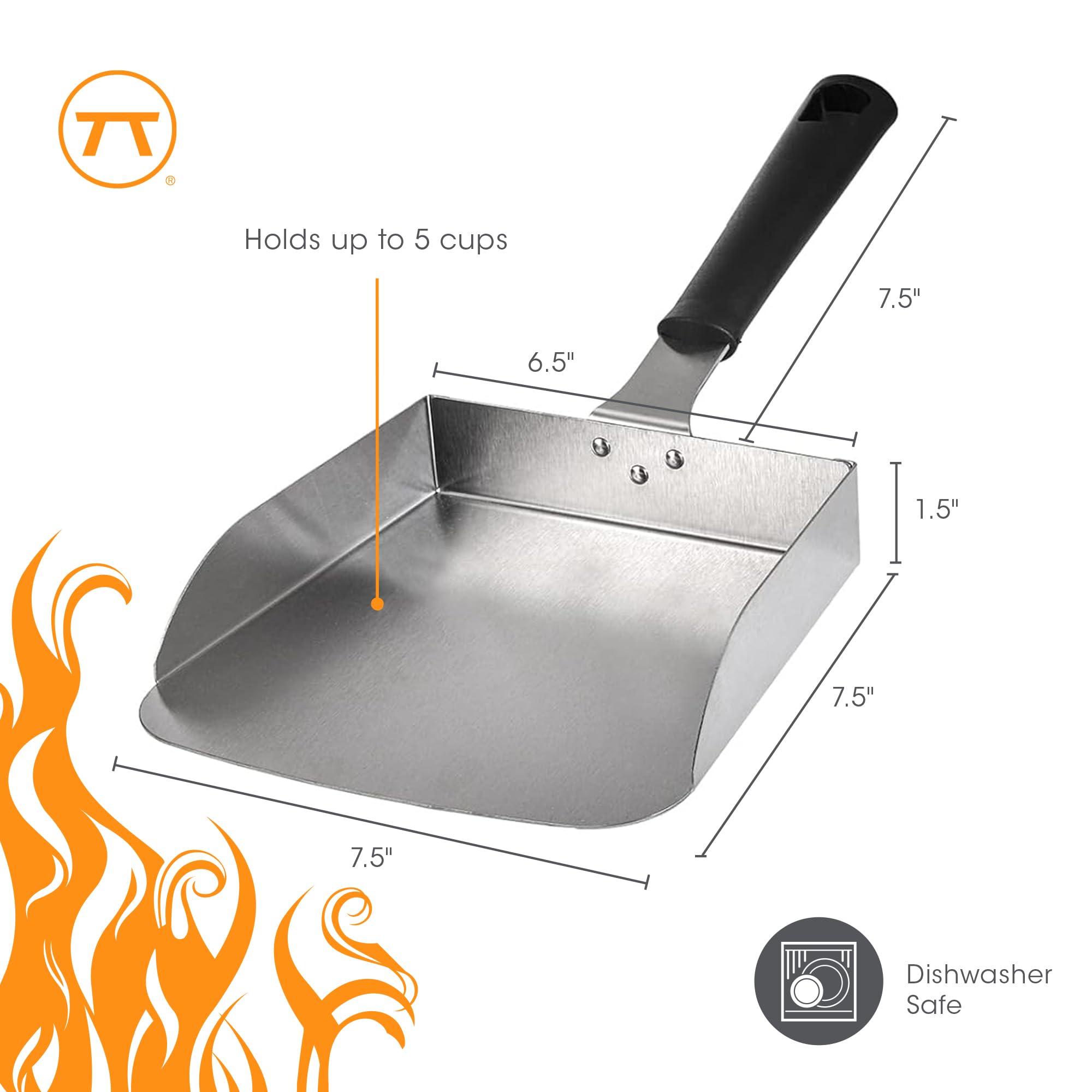 Outset Griddle Scoop Stainless Steel, XL 5 Cup Food Shovel