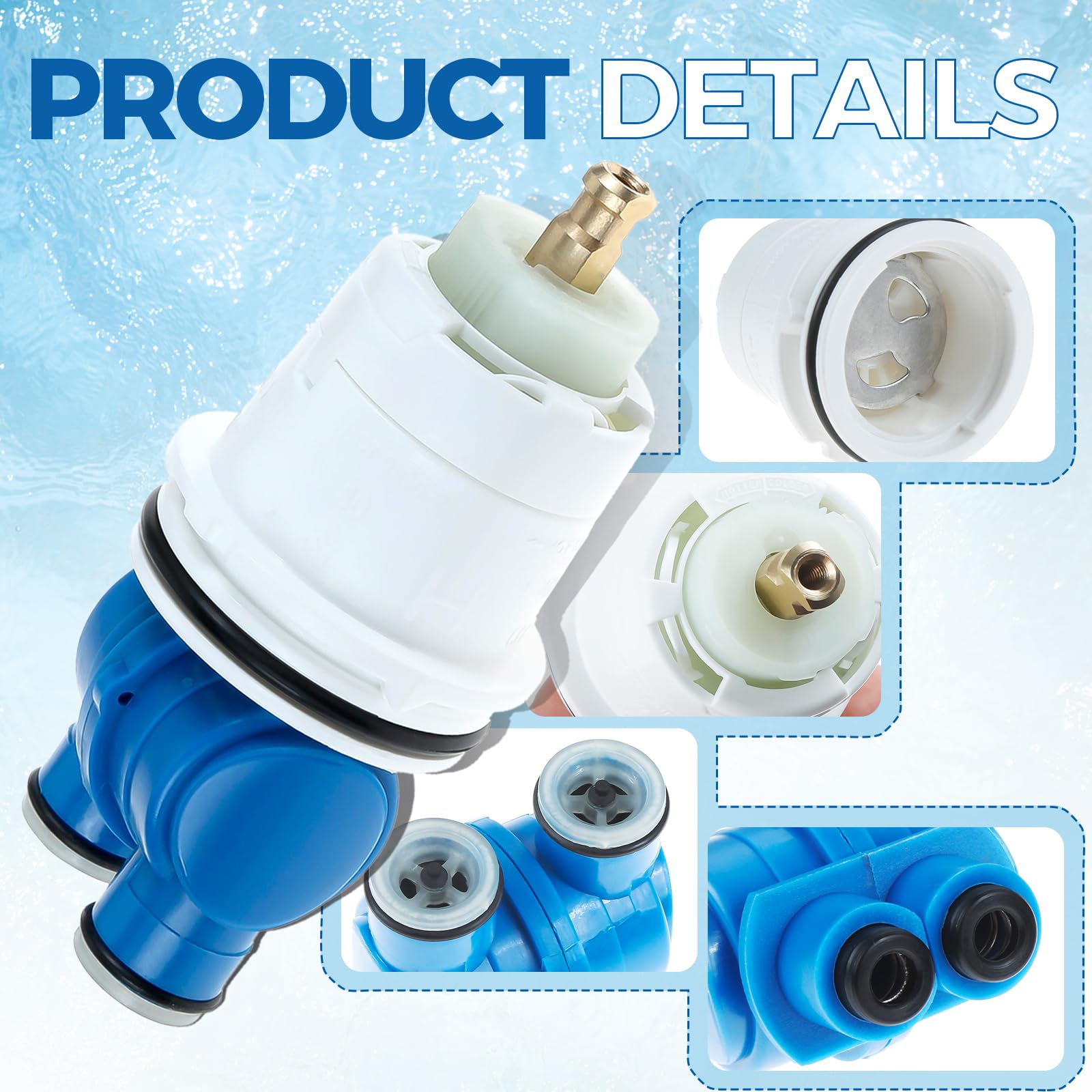ETERMETA RP19804 Shower Cartridge Assembly Replacement for Delta 1300/1400, RP19804 Pressure Balance Cartridge Compatible with Delta Select Monitor Valves (1993-2007), 1 Pack