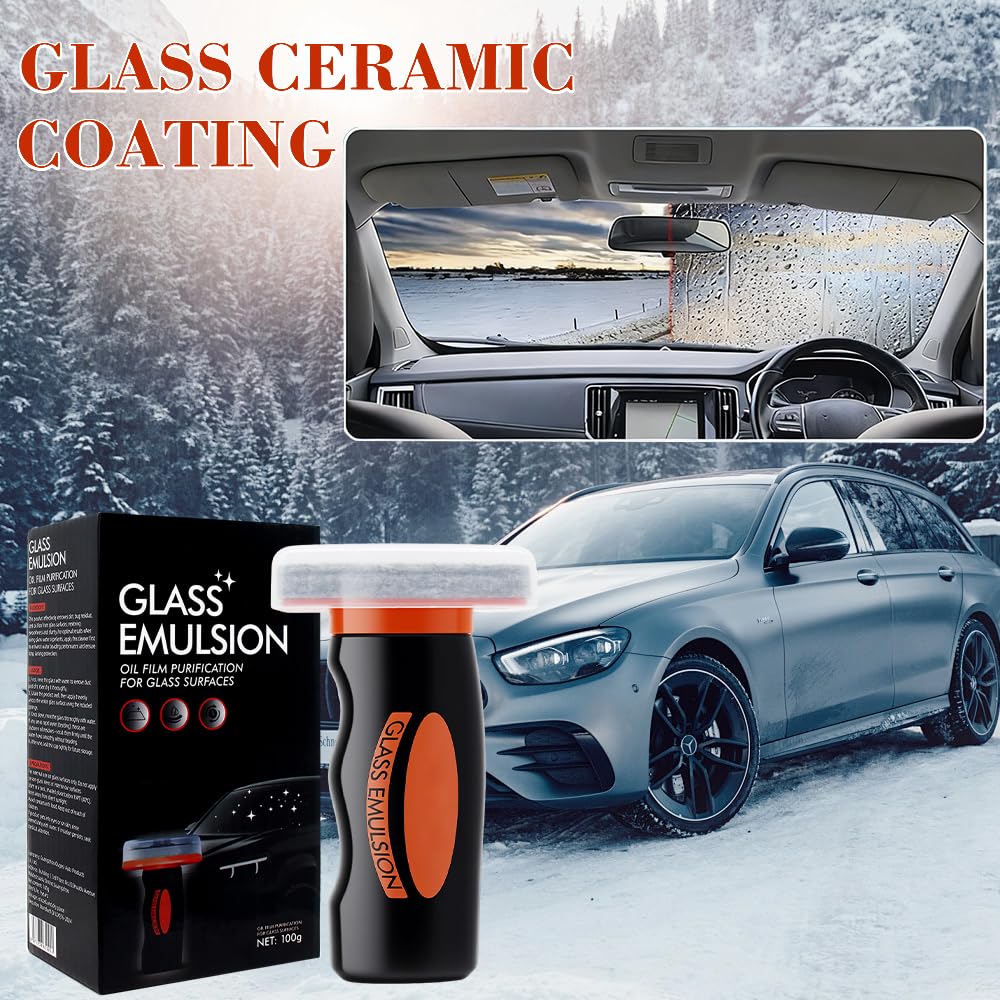 Glass Cleaner & Oil Film Remover for Car Windshield - Windshield Cleaning Solution for Improved Clarity & Safe Driving, Anti-Rain & Anti-Fog, Universal for All Auto Windows & Mirrors