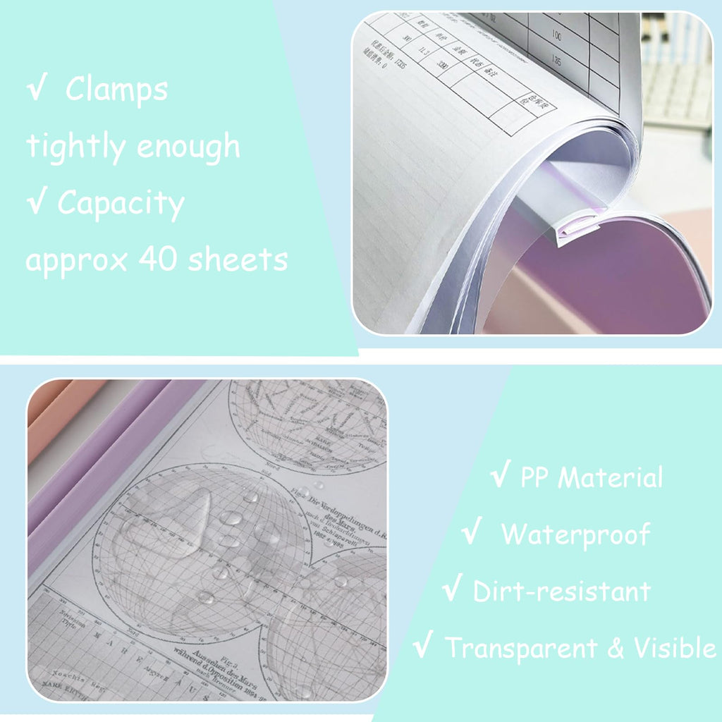 iGolife 20 Pcs Report Covers with Swing Clip, Presentation Folders for A4 and Letter Size Paper, Clear Report Covers Binder Bulk for School Business, 40 Sheet Capacity
