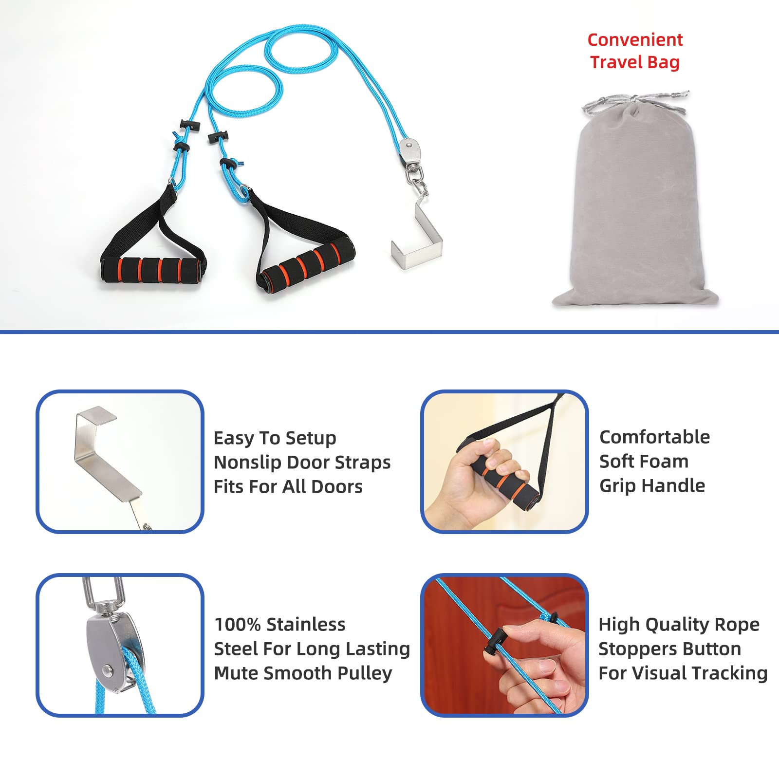Fanwer Shoulder Pulley - Exercise Pulleys for Shoulder Rehab Over Door & Physical Therapy
