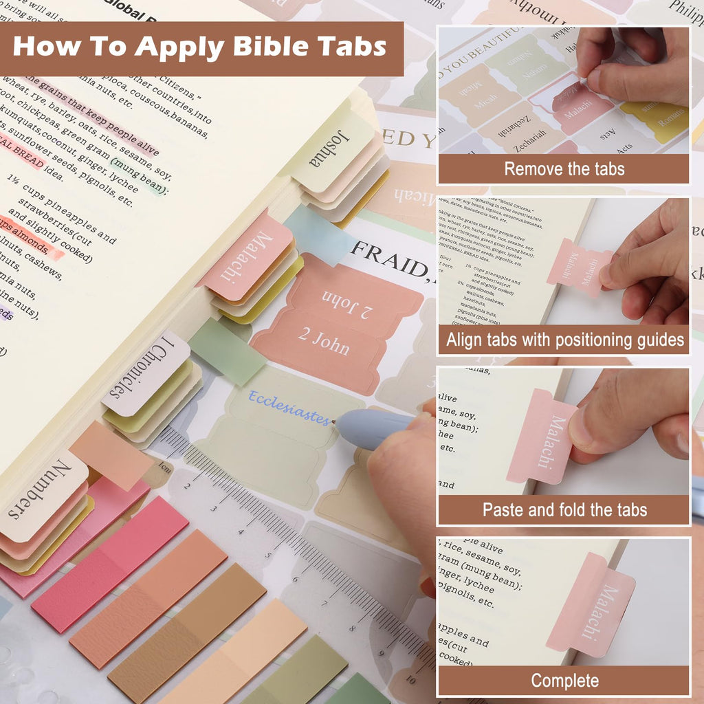 34 Pcs Bible Journaling Kit Bible Study Supplies with 75 Bible Tabs 12 Pastel No Bleed Highlighters 6 Gel Pens Transparent Sticky Notes Pencil Case Bible Study Accessories Kit for Journaling Supplies