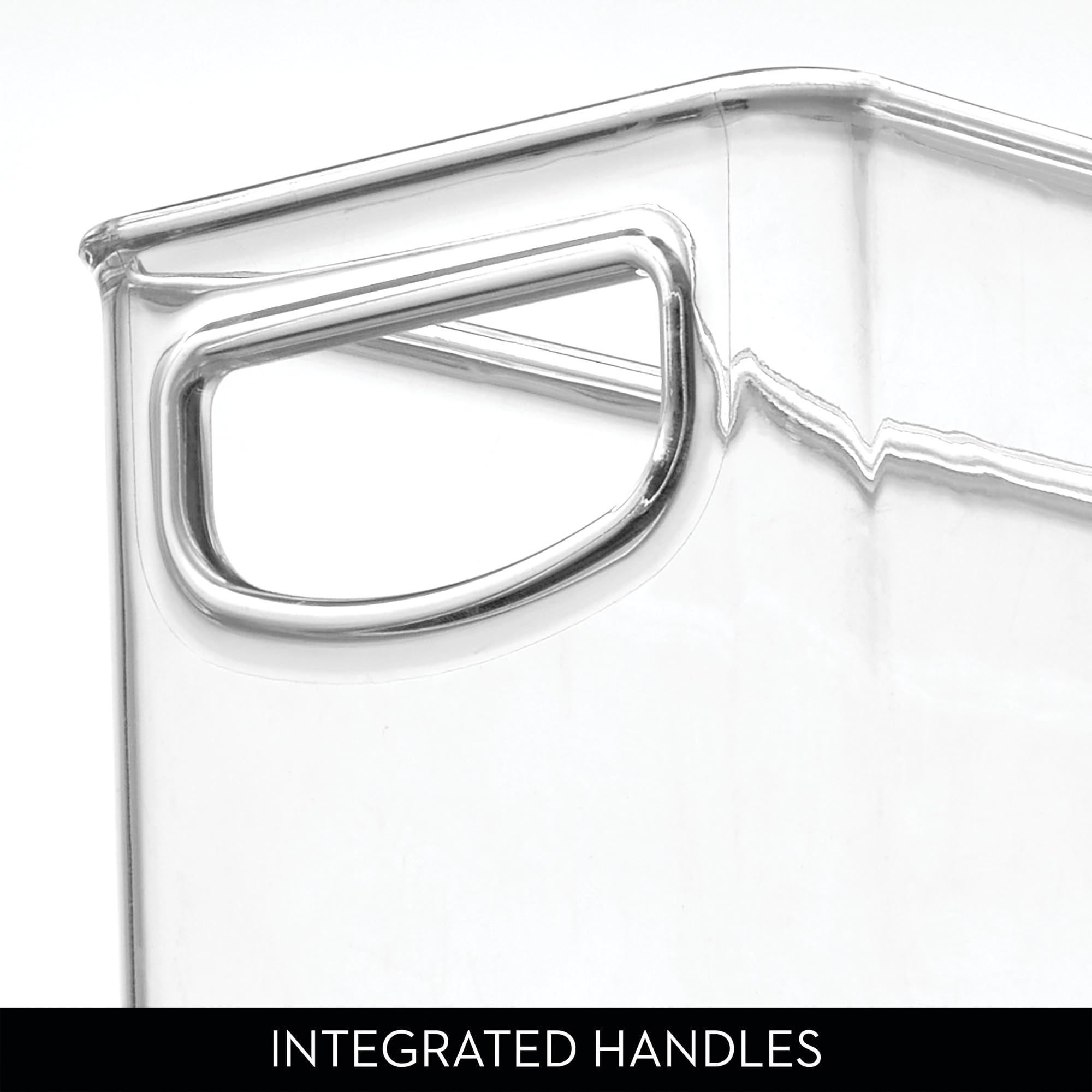 iDesign Plastic Stackable Pantry Bin - Storage Bin with Handles for Cabinets or Fridge - Set of 2 - Clear