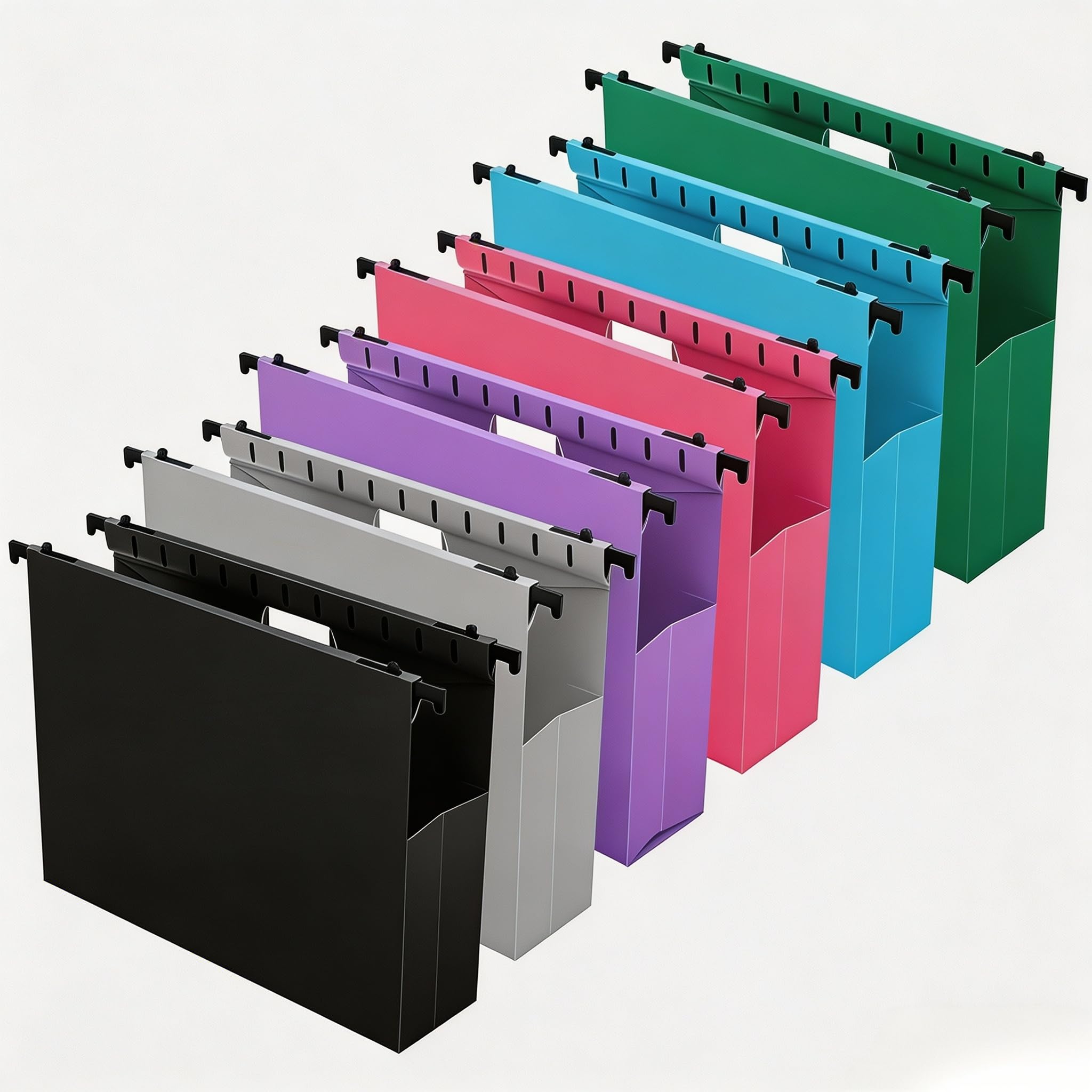 Extra Capacity Plastic Hanging File Folders,6 Pack Reinforced Expanding Hang Folder Letter Size,Accordian Pocket,Heavy Duty 2 Inch Expansion,Hanging Folder Organizer for Office Home,Assorted Colors