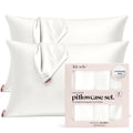 Kitsch Satin Pillowcase with Zipper for Hair & Skin, Softer Than Silk Pillow Cases Queen Size Set of 2, Wrinkle-Free, Smooth and Cooling Satin Pillow Covers, Standard Size 19"x26" - Ivory, 2pcs