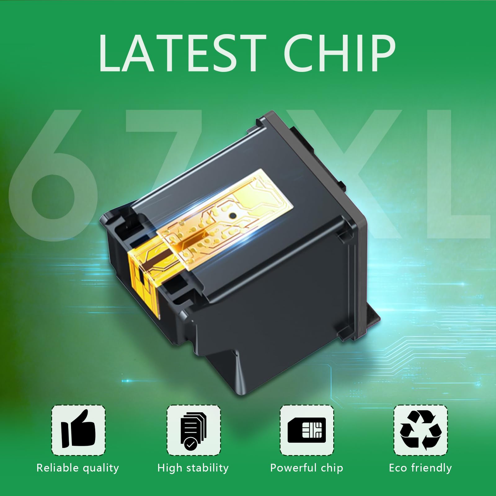 YATUNINK 67XL Black Ink Cartridge Compatible for HP Ink 67 67 Black Ink Cartridge Works with DeskJet 2700 2755 2755e 4155 4155e Envy 6000 6055e 6400 6455e Printer (1 Black) 1Pack
