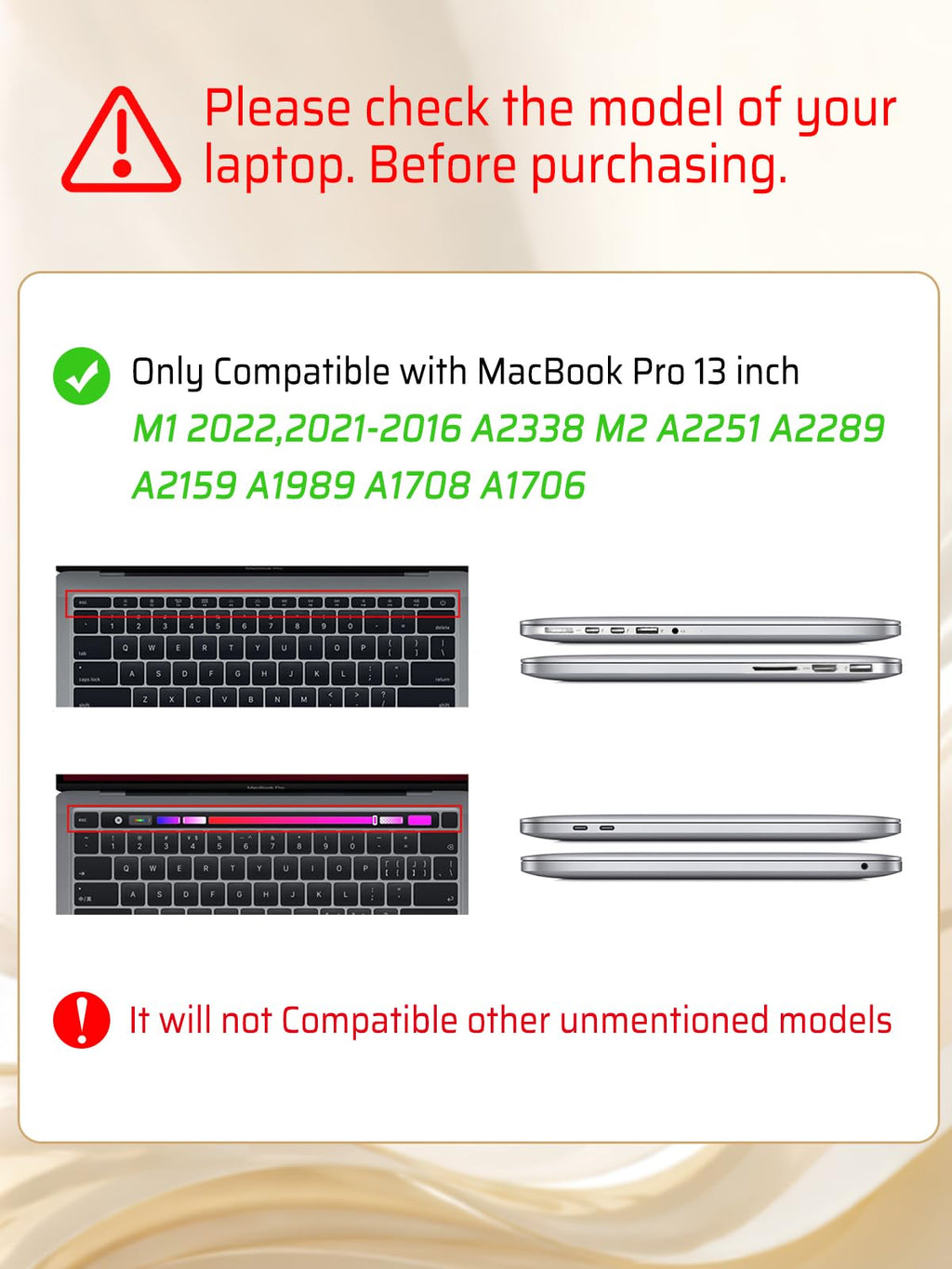 Seorsok Compatible with MacBook Pro 13 inch Case M2 2023,2022,2021-2016 A2338 M1 A2251 A2289 A2159 A1989 A1708 A1706,Elegant Plastic Hard Shell Case with Transparent Keyboard Cover,Beige Woven Fabric