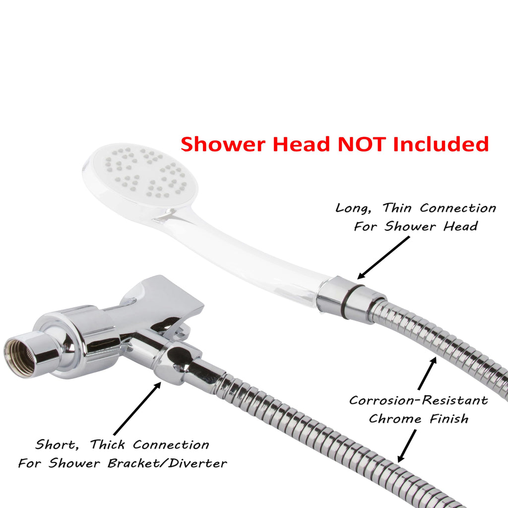 Kunova (TM) 10FT 10 FT 120 Inch 120" 3 Meters 304 Stainless Steel Extra Long Shower Head Hose Copper Head Shower Hose Bathroom Handheld Showerhead Sprayer Extension Explosion-Proof