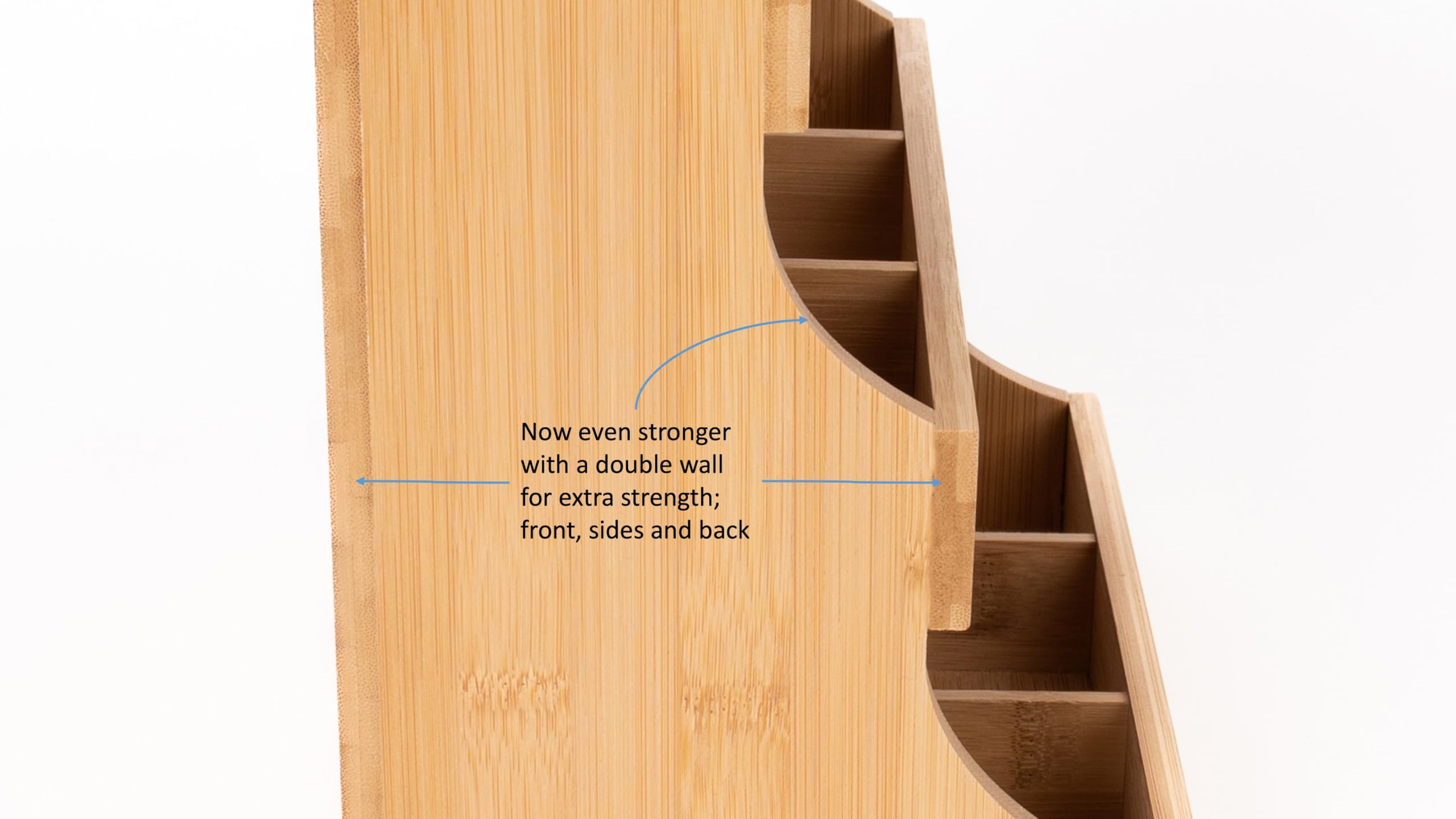 THEODORE Vertical Bamboo Tea Bag Organizer - Holds 180 Bags - Elegant Wooden Storage Box for Home, Office, Café - Also Holds Sugar Packets and Creamers