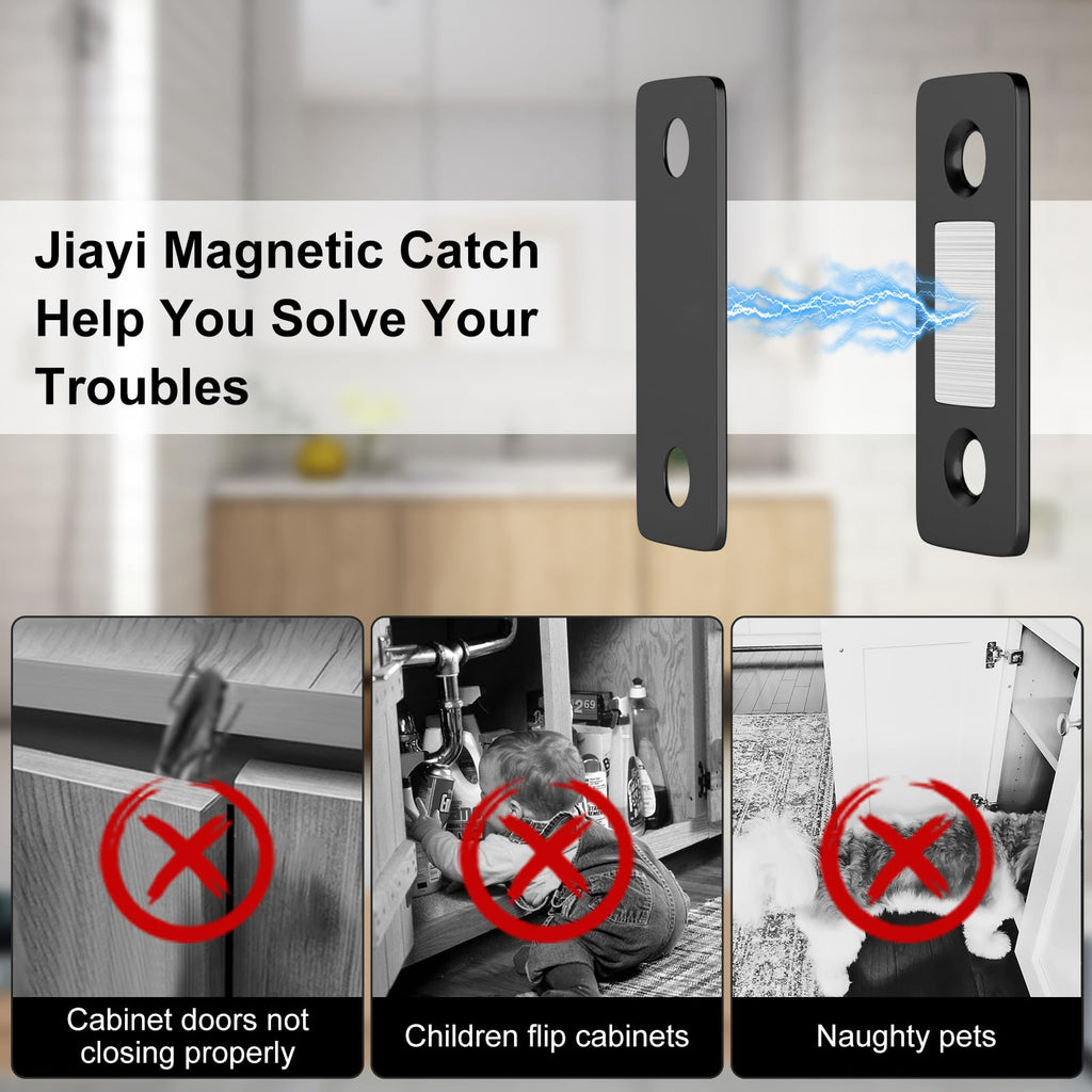 Jiayi Cabinet Magnetic Catch 8 Pack Ultra Thin Cabinet Door Magnets Stick on Drawer Magnets Cabinet Latch Magnetic Closures for Cabinets Kitchen Closet Door Closing Magnetic Door Catch Closer