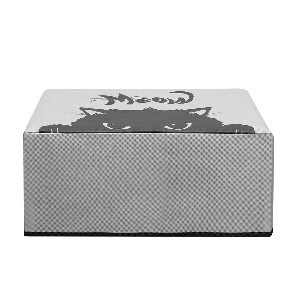 kwmobile Dust Cover Compatible with Epson EcoTank ET-2850 / EcoTank ET-2856 / Home XP-5200 - Printer Case - Grey/Black - Meow Cat