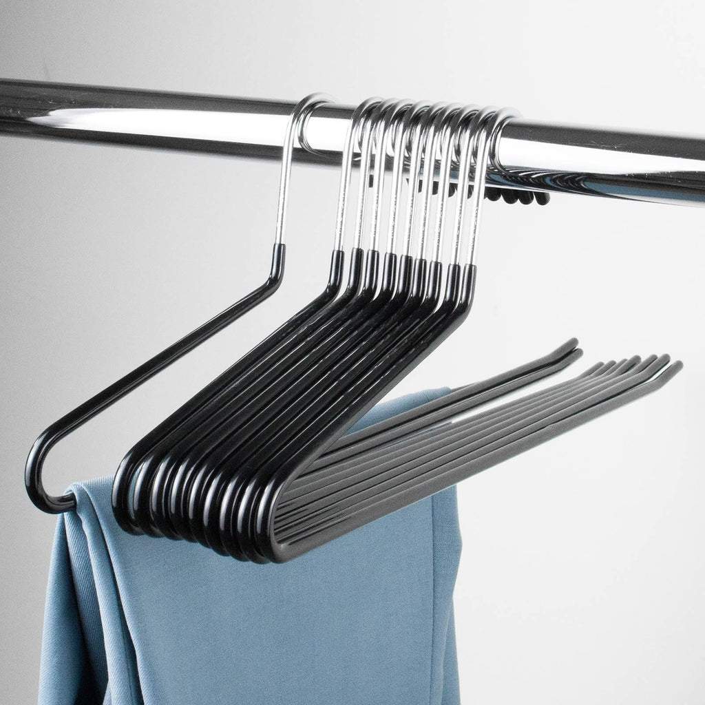 GZQXHOME Pants Hangers 30 Pack Non Slip,Trouser/Blanket/Jeans Hangers for Closet Space Saving,Metal Pant Hangers Strong Durable (Black)