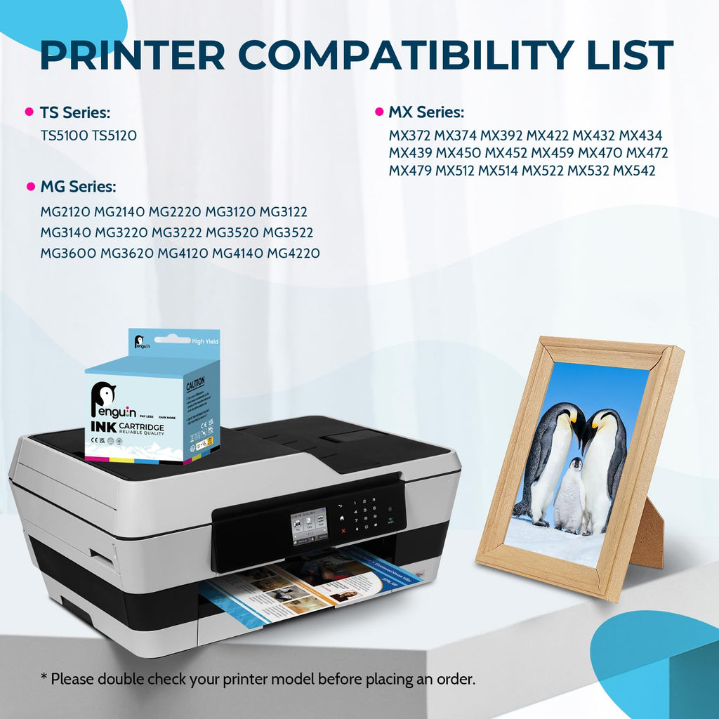 Penguin Ink Cartridge 240XXL Black for Canon PIXMA MG3620 Ink MG3600 MG3520 MG2120 TS5120 MX532 MX512 MX472 MX452 Printers Remanufactured High Yield PG-240 XXL pg240 Noire 1-Pack