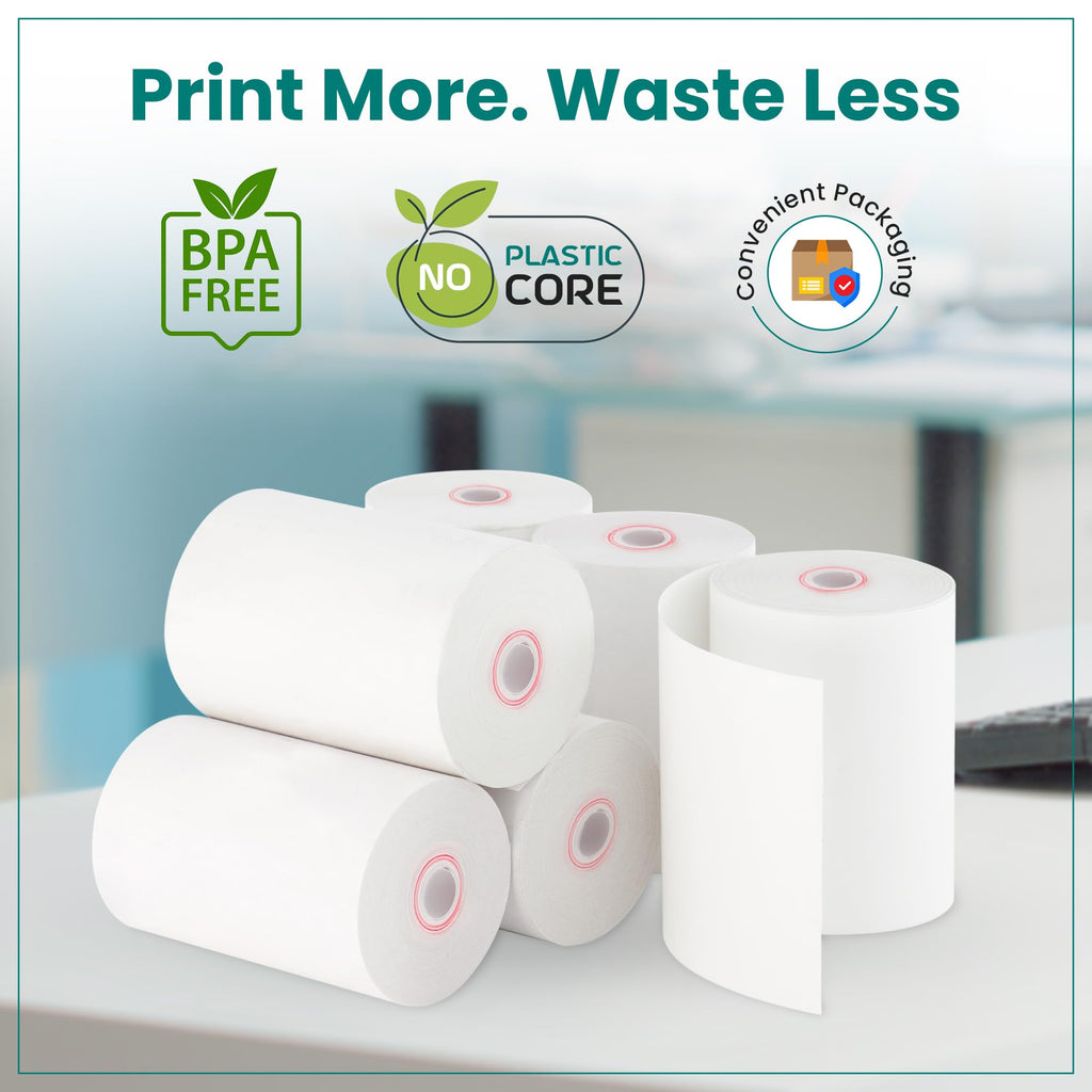 ReceiptPaperPro 2 1/4” x 60 ft Coreless Thermal Paper Receipt Rolls for Square Terminal, 20 Rolls