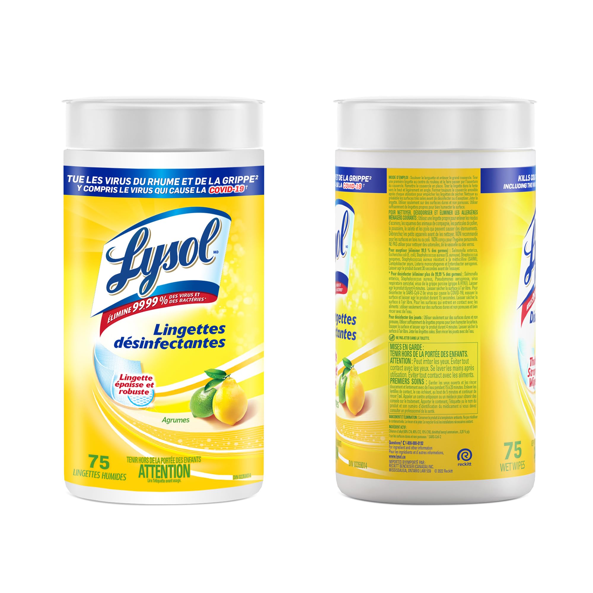 Lysol Disinfecting Wipes, Thick Cleaning Wipes with Micro Pocket Design for Home & Electronics, Kills 99.9% of Germs, Removes Allergens, Citrus Scent, 6 x 75 Count (450 Total Wipes)