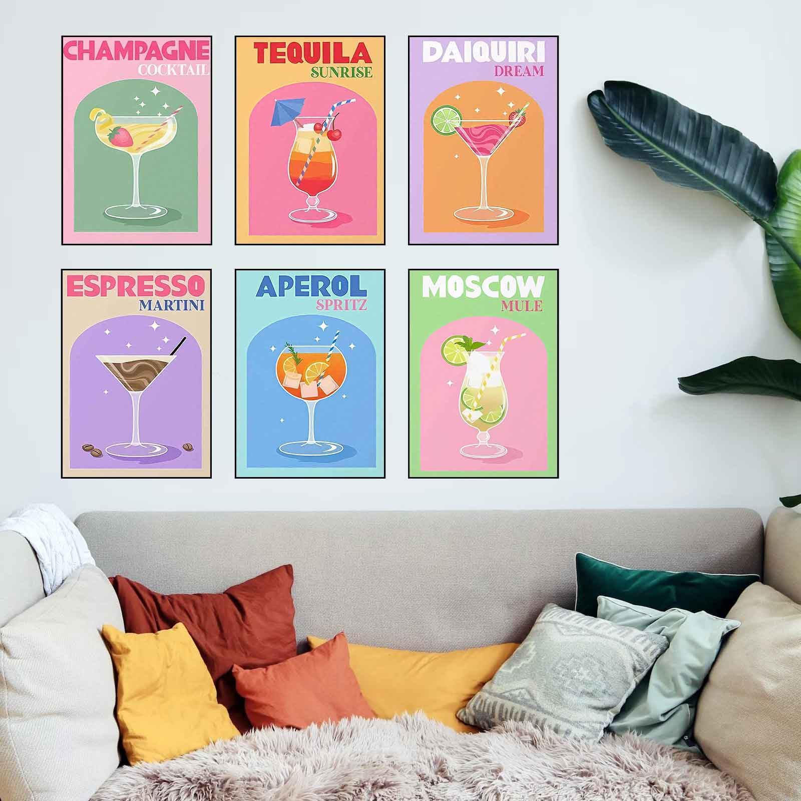 6 Pack Cocktail Diamond Art Kits for Adults - Diamond Painting Kits for Adults,Cocktail 5D Diamond Art for Gifts and Home Wall Decor 10x12inch