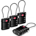 LUGGEX TSA Locks for Luggage, Luggage Lock, Suitcases Locks TSA Approved, Durable & Ease of Use (Black, 4 Pack)