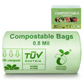 Compostable Trash Bags, Small Compost Bags 3 Gallon, 16.9" x 17.7", Compostable Food Scrap Bags for Kitchen Waste, 0.8 Mils Thick Green Bin Liners for Garbage Disposal, 50-Count
