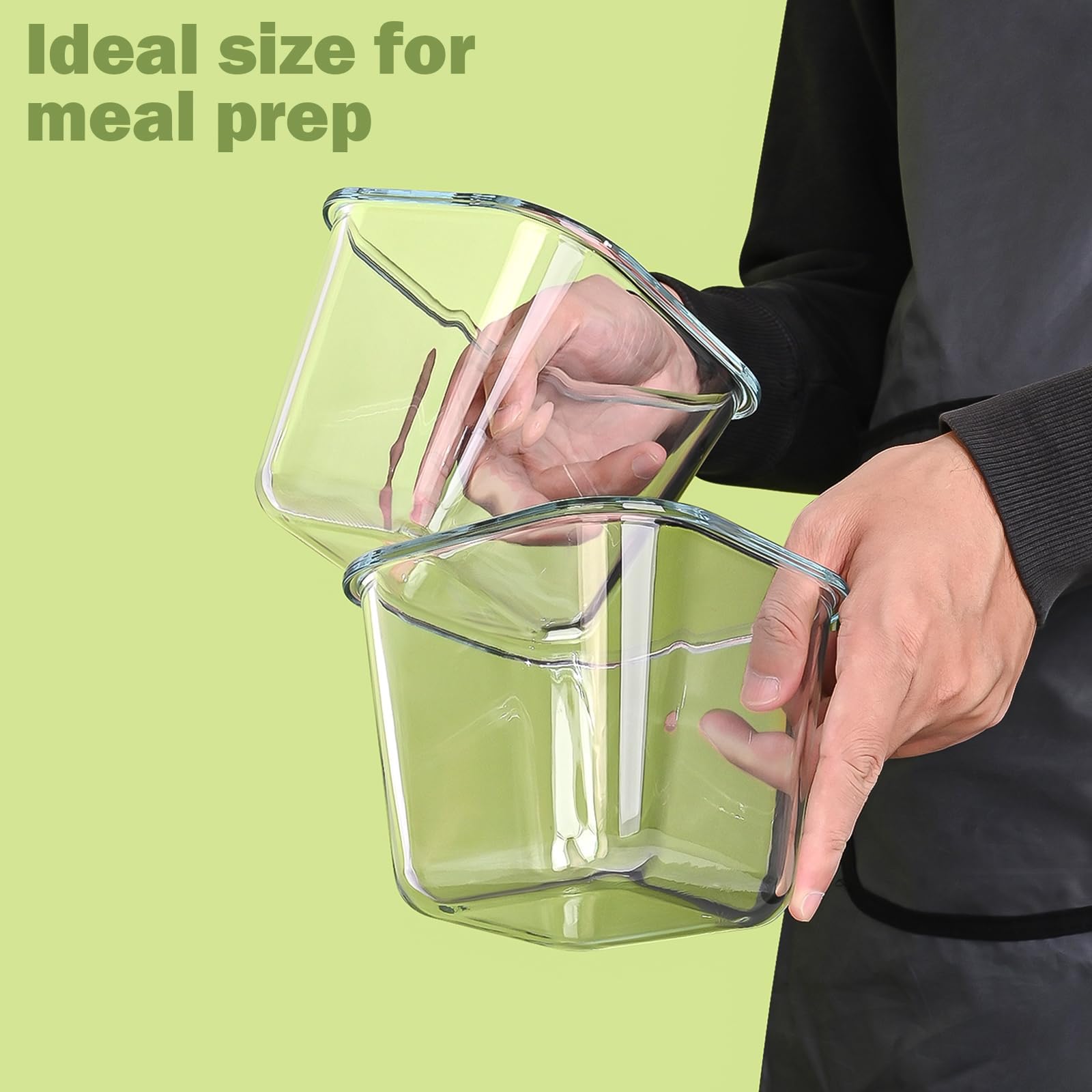 Soup Containers with Lids Glass 32 oz, 4 Cup Borosilicate Glass Food Storage Containers, Microwave & Freezer Safe Jars, Small Square Meal Prep Bowl for Salad, Fruit, Lunch,Travel,Ice Cream,4 Pack