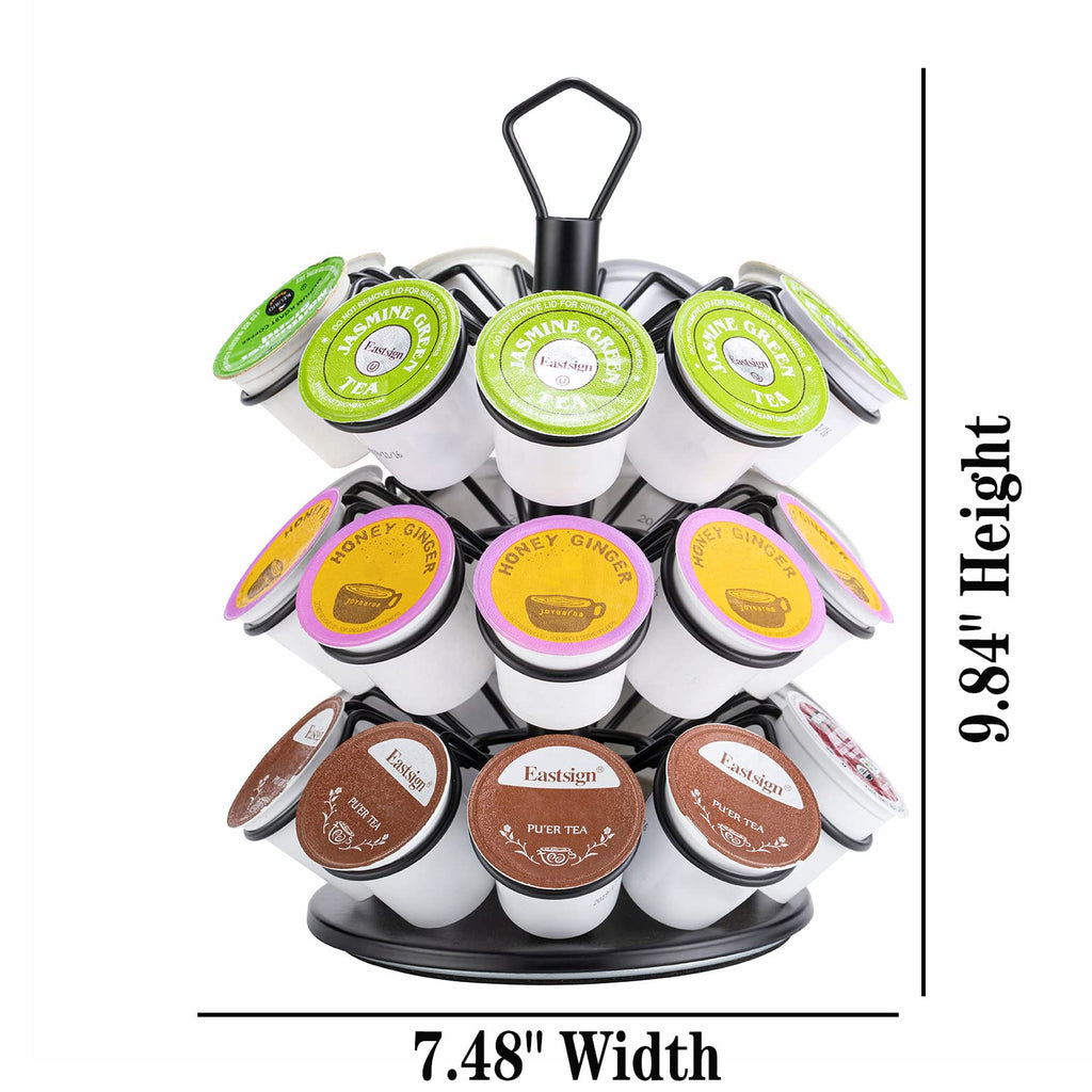 Rice rat K Cup Storage Coffee Capsules Pod Holder Carousel Capsule Display Storage for k cup（27pods-3tiers）