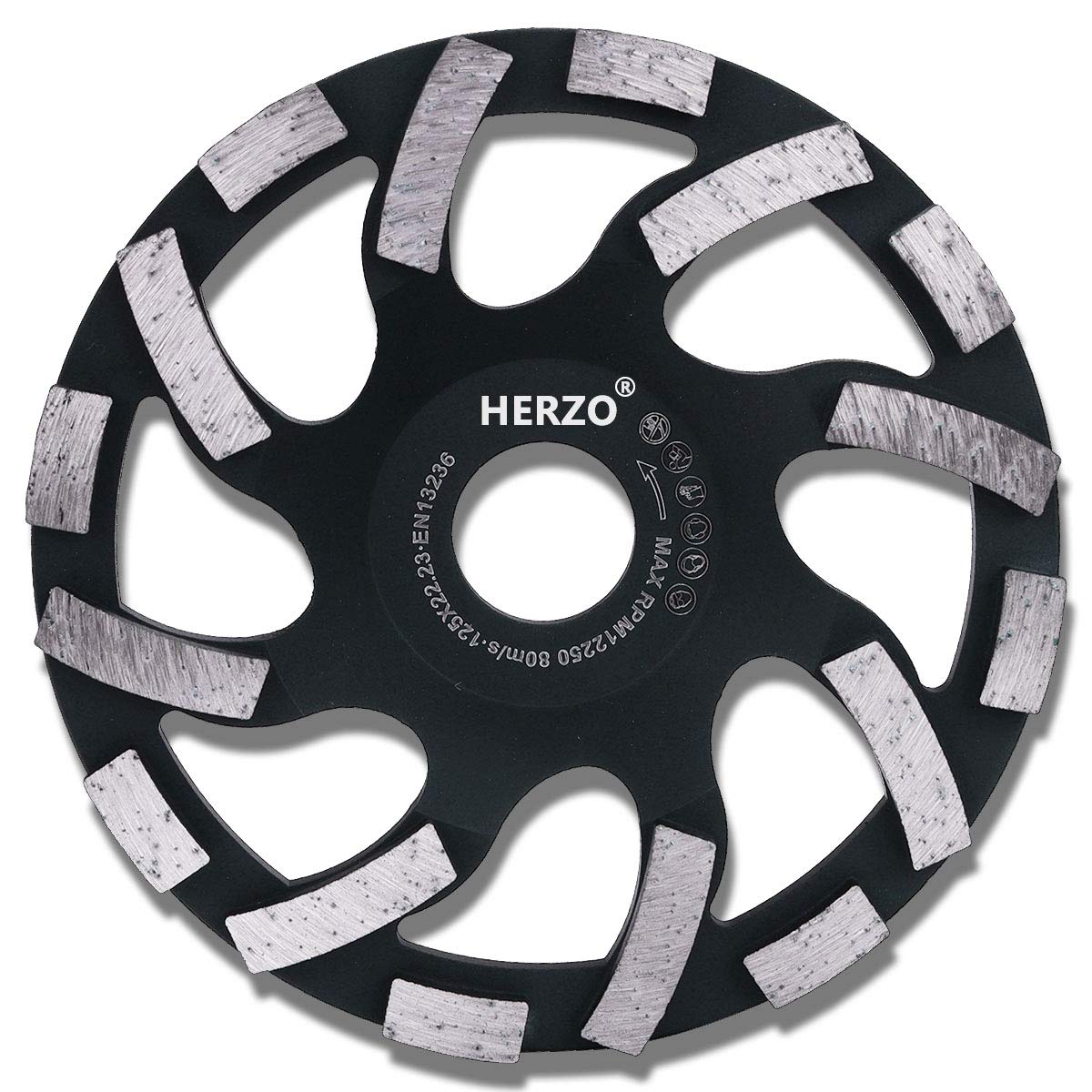 HERZO Diamond Grinding Cup Wheel for Angle Grinder 5-inch