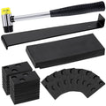 Swpeet 33Pcs Laminate Wood Flooring Installation Kit, Including Heavy Duty Double-Faced Mallet with Non Slip Soft Handle, Upgraded Pull Bar with Tapping Block and 30Pcs Spacers