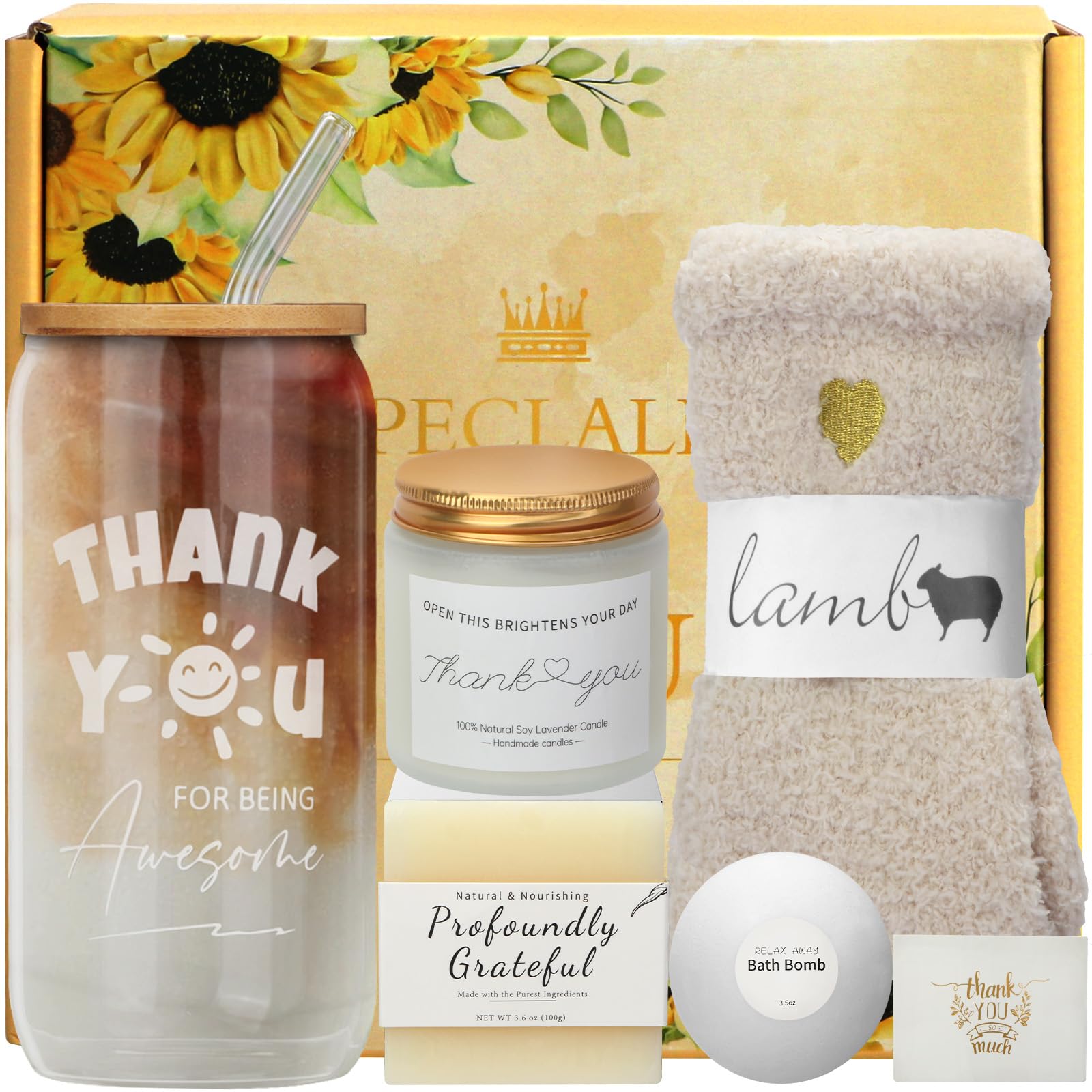 FAJAO Thank You Gifts for Women & Employees - Awesome Glass Cup, Teacher & Friend Appreciation Gifts
