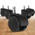 Office Chair Wheels - 2 Inch Chair Caster Wheel Set of 5, Heavy Duty Chair Wheel Replacement Supports 1000 lbs, No Noise, Suitable for Hardwood Floors and Carpets (Black)