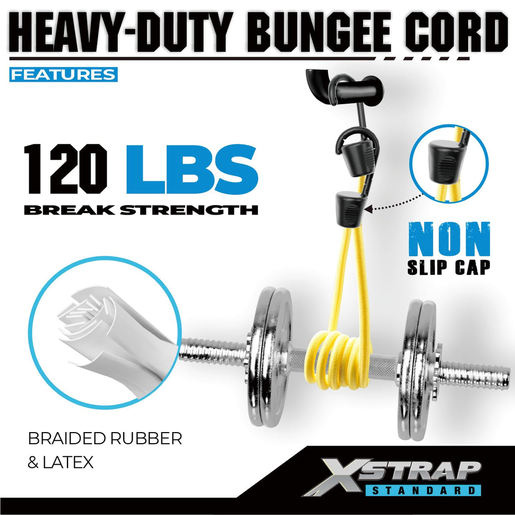 XSTRAP STANDARD 20 Pieces Premium Bungee Cords Assortment - Includes 20”, 24”, 30”, 35”, 40” Bungee Cords with Hooks