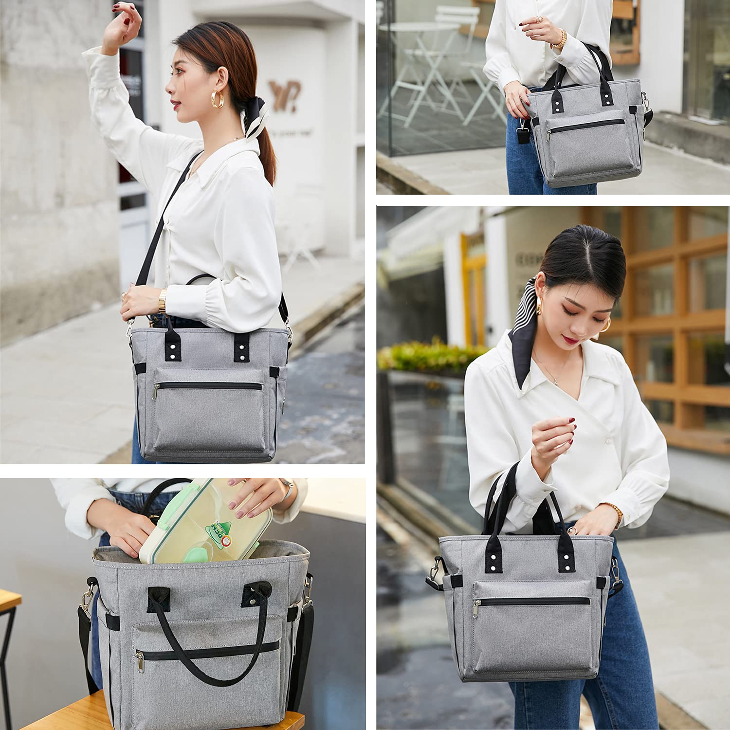 Lunch Bags for Women - Large Lunch Bag for Work, Picnics, and Camping, Insulated Lunch Bags for Women, Lunch Tote Lunch Box for Women Commuters, Boite a Lunch Femme, Sac a Lunch Femme (Clip-On Strap)