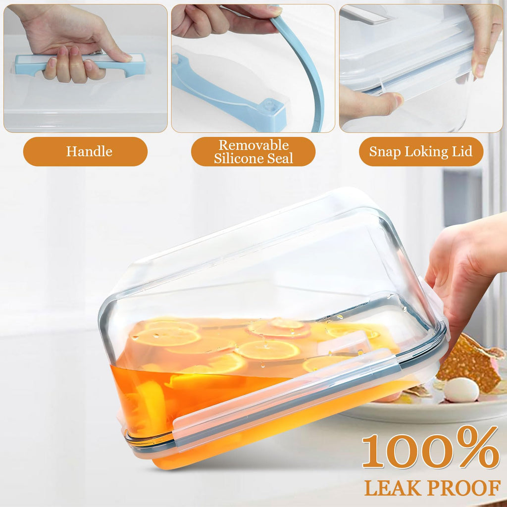 200oz/26cup Large Glass Storage Containers with Lids, Big Rectangular Airtight Food Containers for Rotisserie Chicken Meal Prep Turkey Watermelon Potluck, XL Extra Large Freezer Safe Container