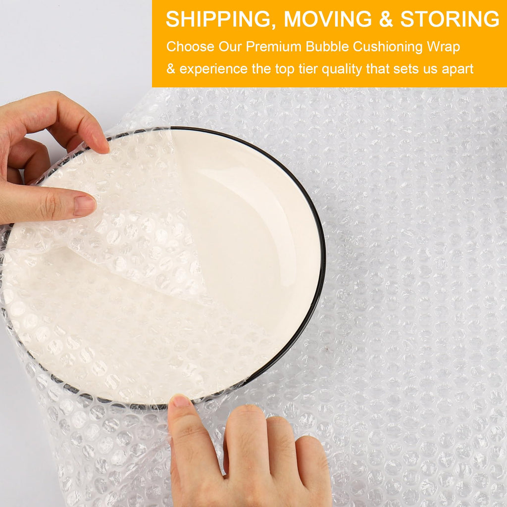 2-Pack Bubble Cushioning Wrap Rolls for Packing Moving Shipping,12"x 72' ft Total Bubble Packing Wrap with 20 Fragile Stickers,Perforated Every 12",Cushioning Rolls for Moving Box Bubbles Pack Wrap