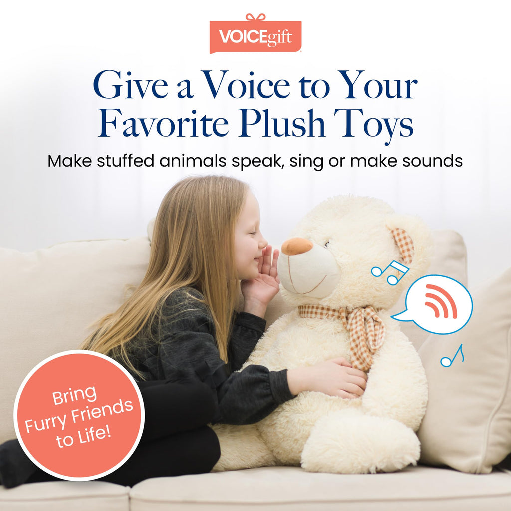 VoiceGift Mini-Me®, Mini Recorder Device, Bring Plush Toys, Quilts & Crafts to Life with 60-Second Custom Audio Recording for Customizable Sound Gifting & Crafting, 2-Pack