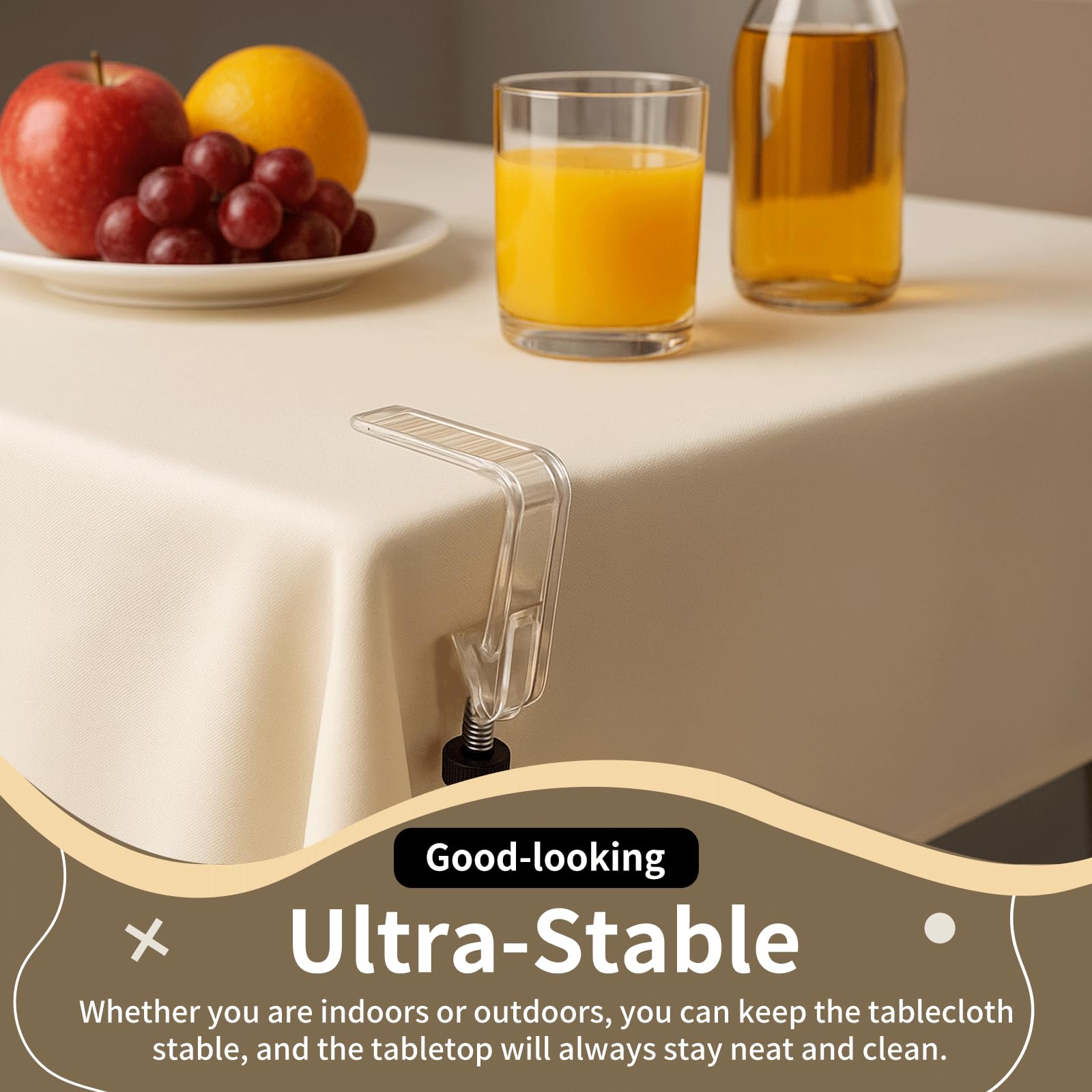 12 Piece Adjustable Tablecloth Clips with Strong Clamping Force to Prevent Slippage. Damage-Free Table Cloth Holder Clips , Easy to Install, Suitable for Tables with Thickness Between 0.4-1.96 Inch.