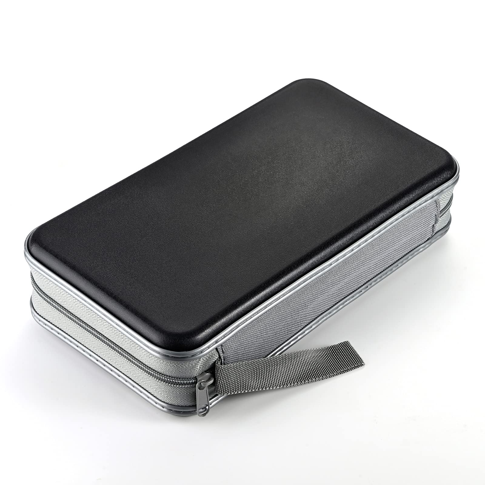 LIOVODE DVD Case, 96 Capacity CD Case Media Storage Holder Wallet Disc Collection Hard Plastic Booklet Organizer for Car (Black)