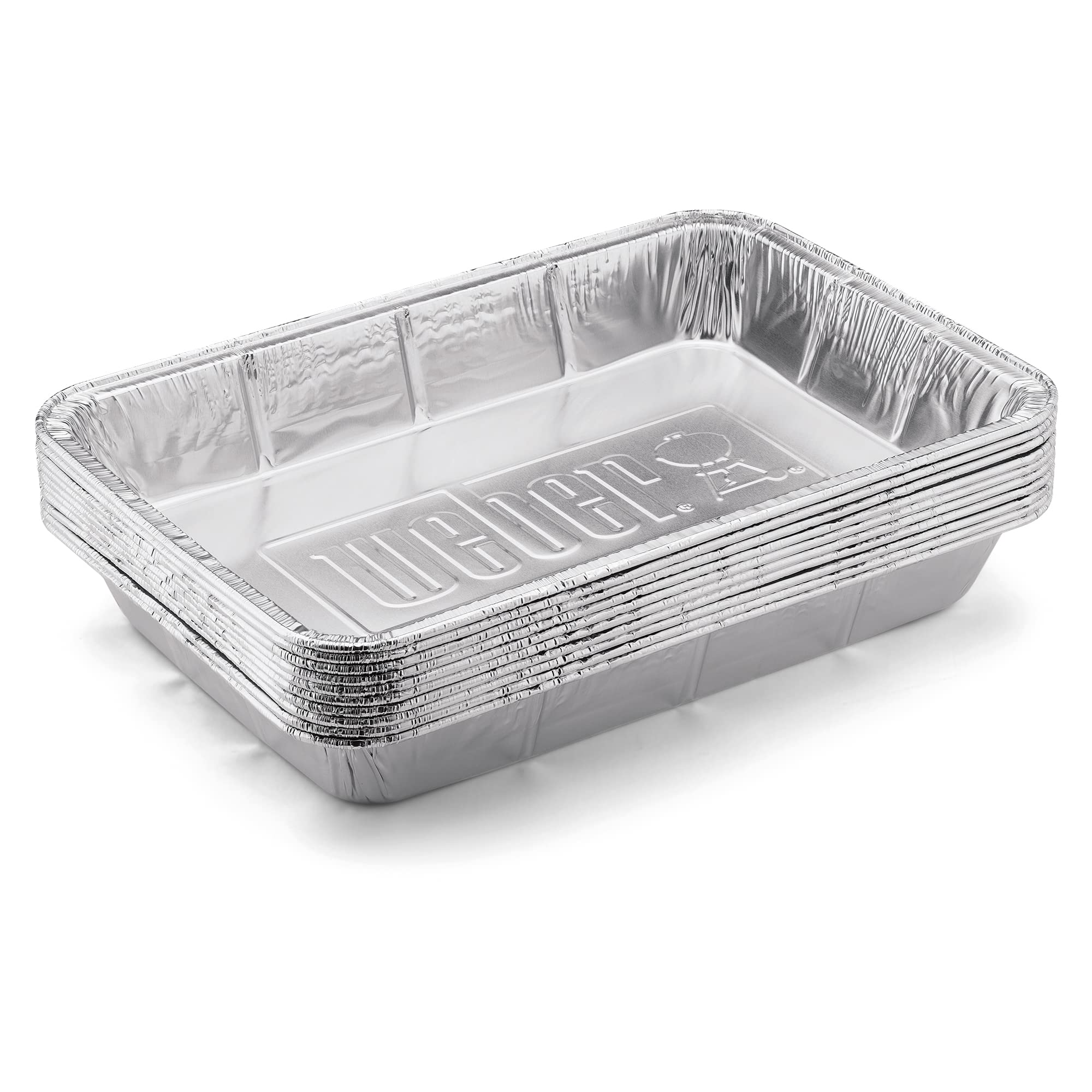 Weber Large Aluminum Drip Pans, for BBQ, Charcoal, Kettle, 10-Pack, (6416)