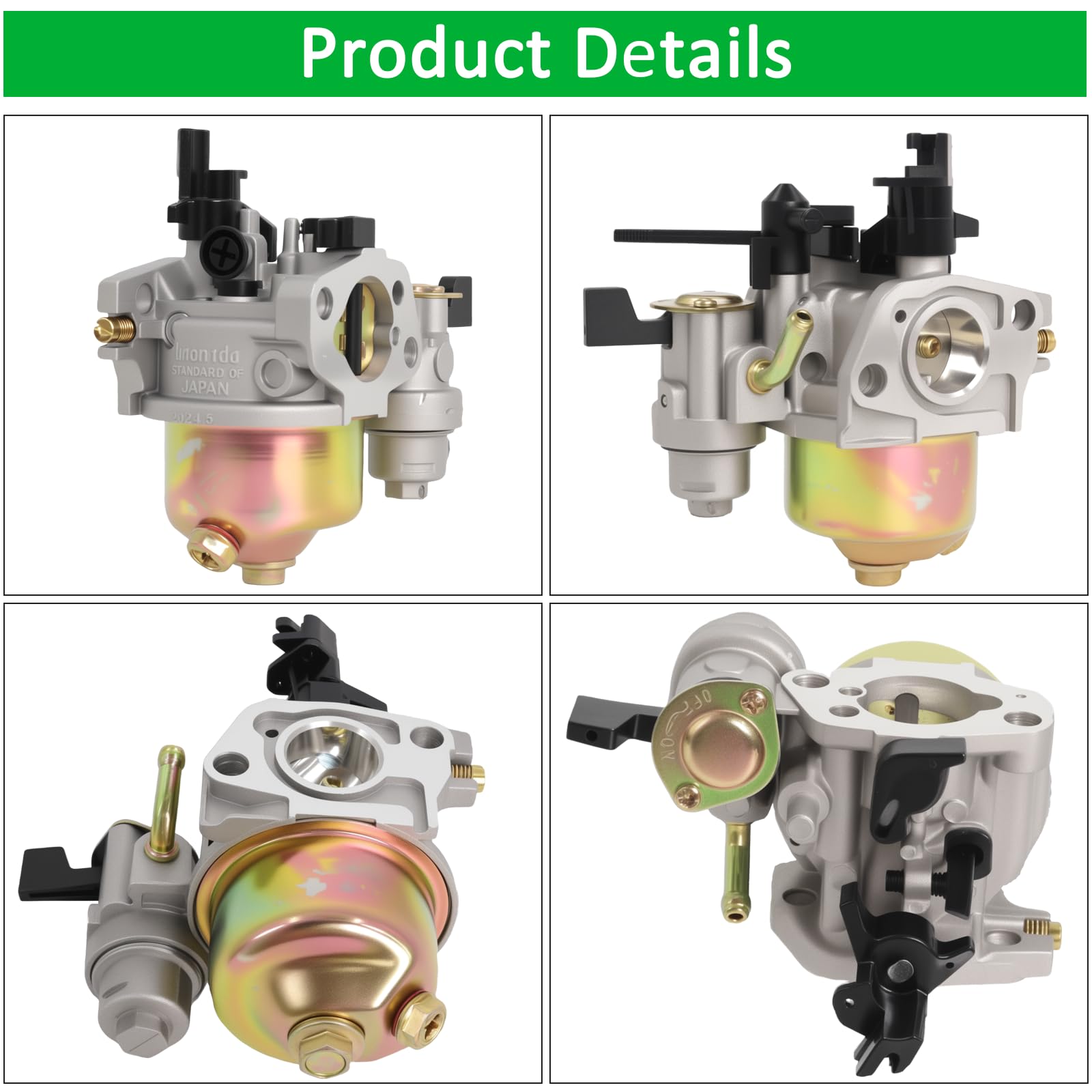 GX160 Carburetor Replacement Compatible with Honda GX120 GX140 GX168 GX200 5.5HP 6.5HP Generator Engine with Gaskets Replaces 16100-ZH8-W61 16100-ZH7-W51